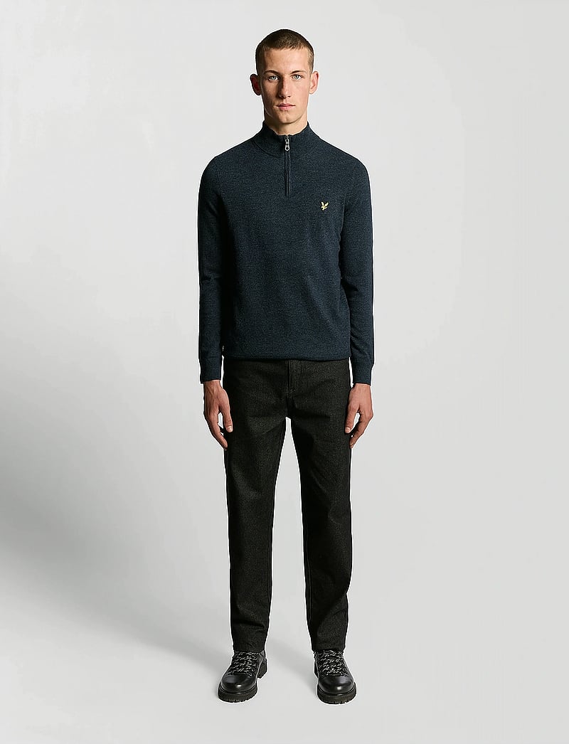 Lyle & Scott - Lambswool Blend Quarter Zip Jumper - half zip-tröjor - z56 dark navy marl - 4