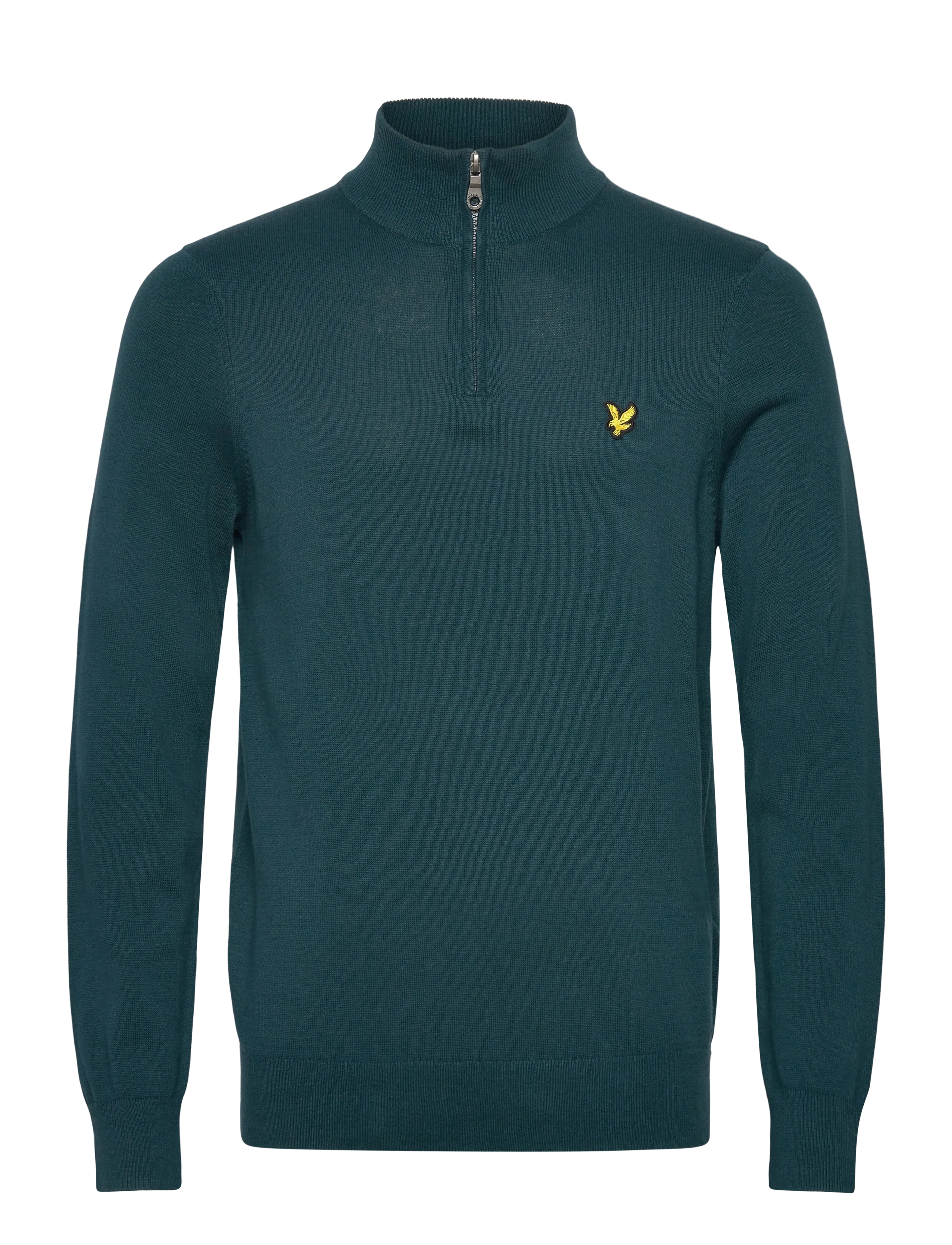 Lyle & Scott Cotton Quarter Zip Jumper - Lyle & Scott - Y066 RICH TEAL / green