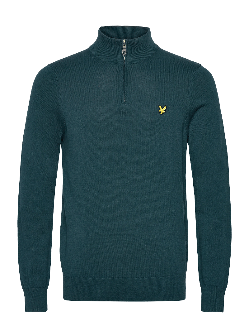 Lyle & Scott - Cotton Quarter Zip Jumper - sweatshirts - y066 rich teal - 1