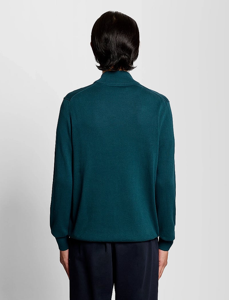 Lyle & Scott - Cotton Quarter Zip Jumper - sweatshirts - y066 rich teal - 3