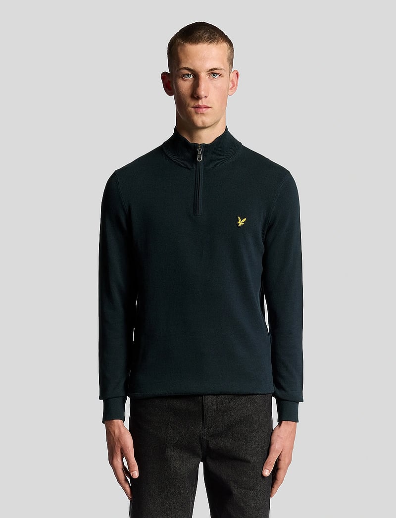 Lyle & Scott - Cotton Quarter Zip Jumper - swetry - z271 dark navy - 0