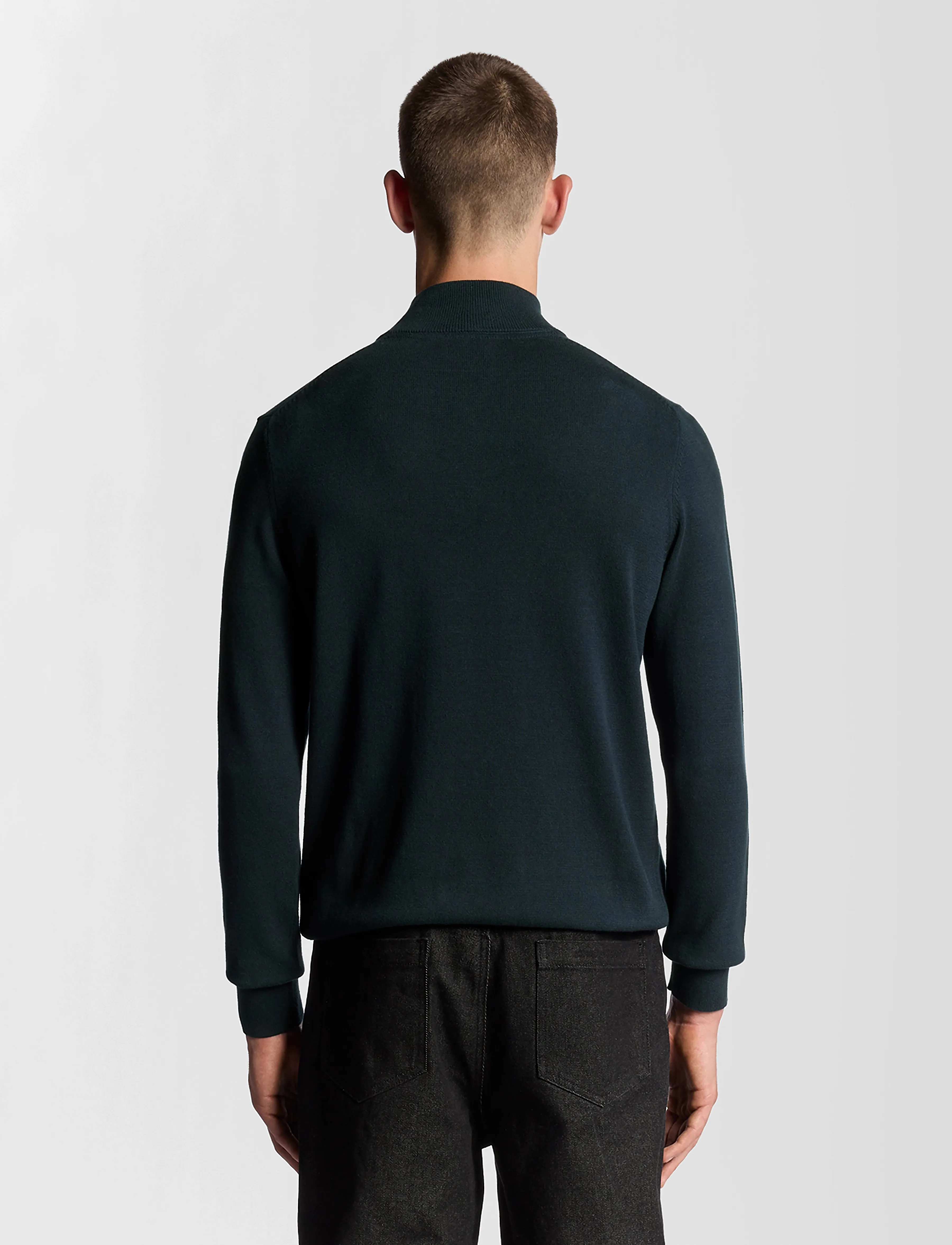 Lyle & Scott - Cotton Quarter Zip Jumper - collegepaidat - z271 dark navy - 3