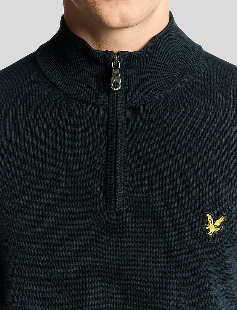 Lyle & Scott - Cotton Quarter Zip Jumper - swetry - z271 dark navy - 4