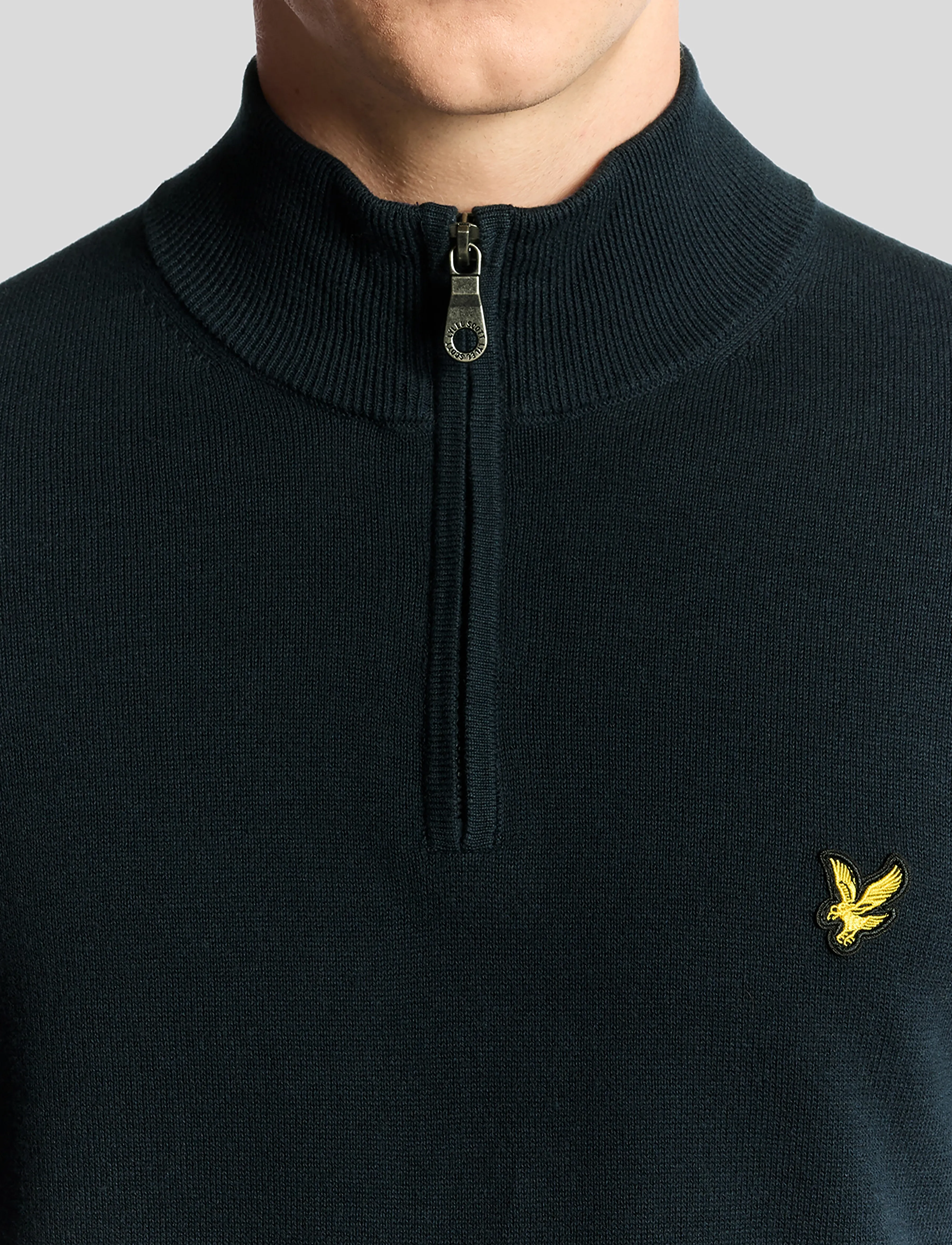 Lyle & Scott - Cotton Quarter Zip Jumper - collegepaidat - z271 dark navy - 4