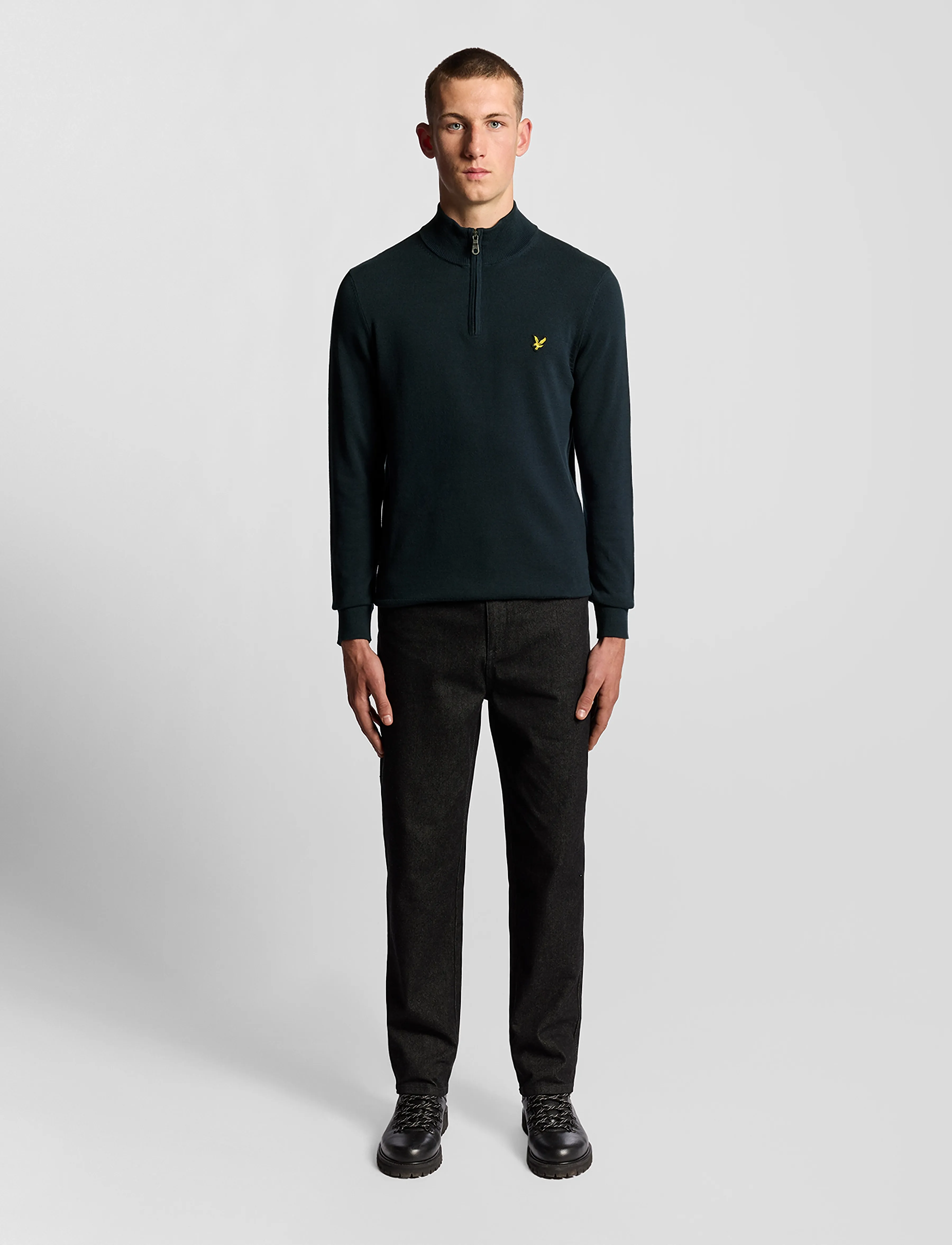 Lyle & Scott - Cotton Quarter Zip Jumper - collegepaidat - z271 dark navy - 5