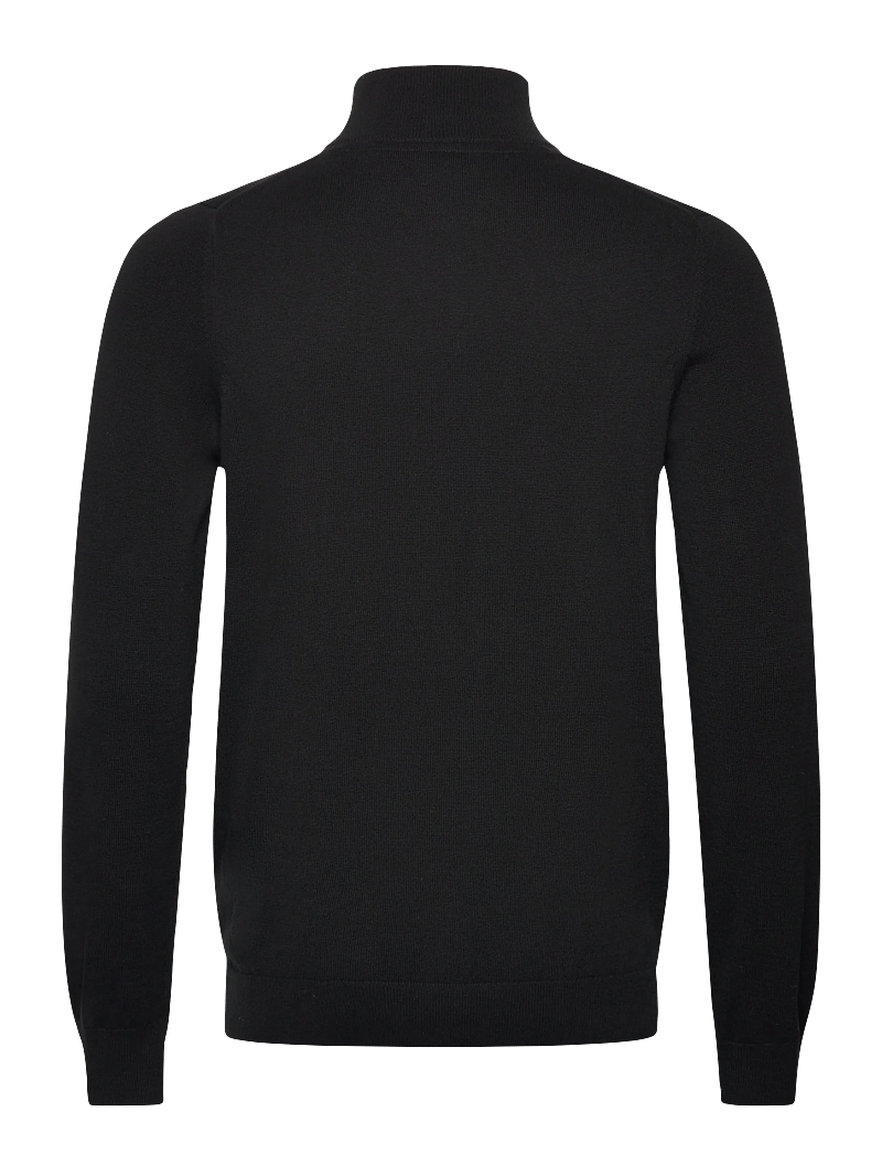 Lyle & Scott - Cotton Quarter Zip Jumper - collegepaidat - z865 jet black - 2