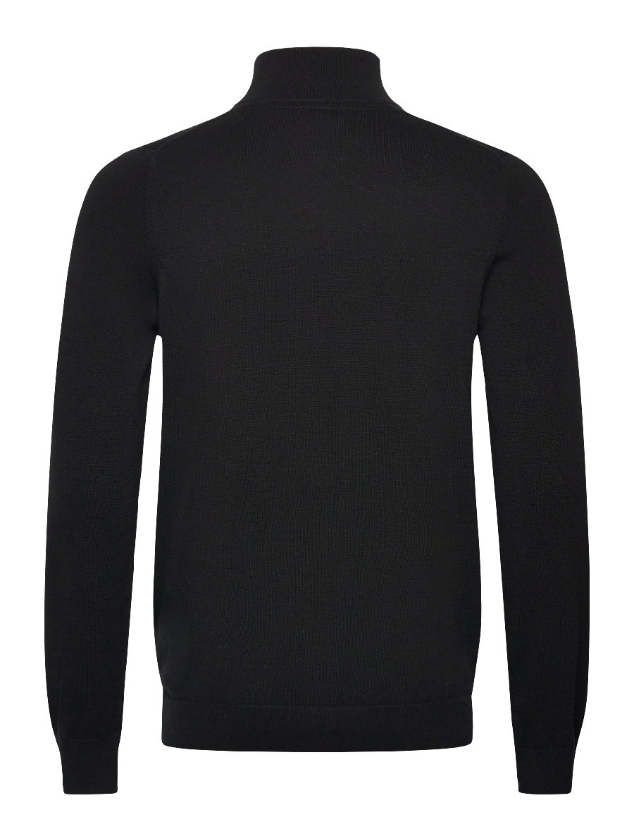 Lyle & Scott - Cotton Quarter Zip Jumper - sweatshirts - z865 jet black - 2