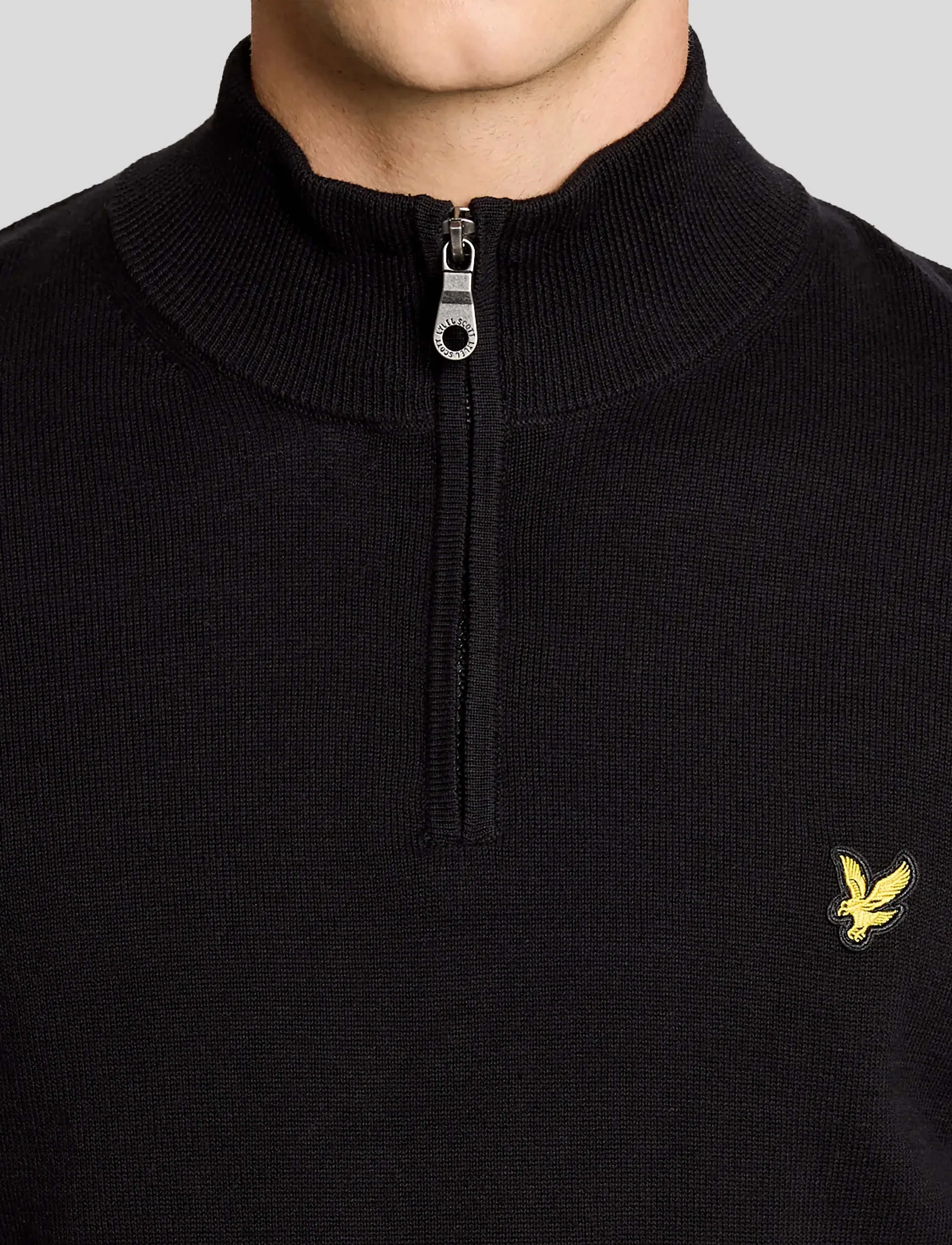 Lyle & Scott - Cotton Quarter Zip Jumper - truien - z865 jet black - 4