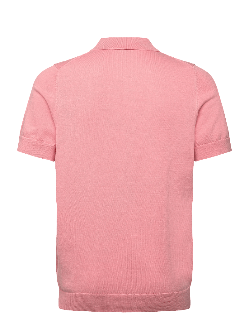Lyle & Scott - Cotton Short Sleeve Knitted Polo - langærmede poloer - y120 pink grapefruit - 2