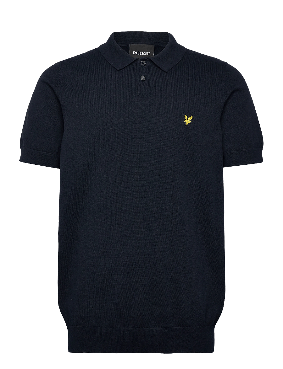 Lyle & Scott - Cotton Short Sleeve Knitted Polo - lühikeste varrukatega polod - z271 dark navy - 1