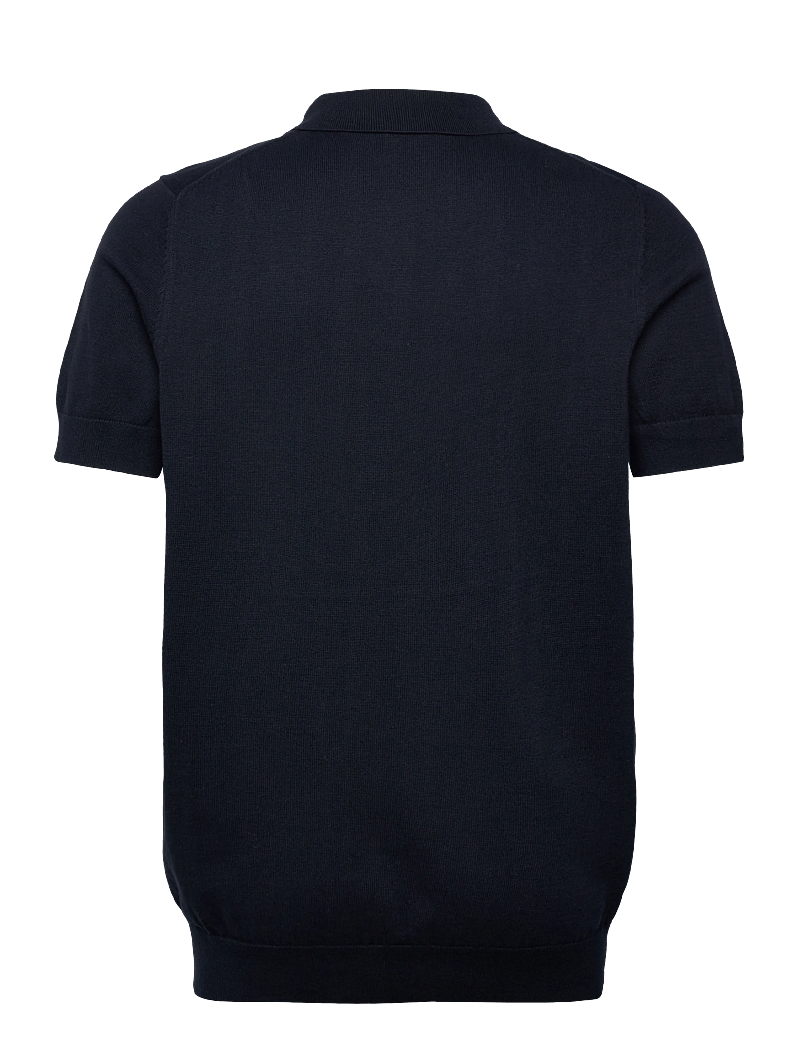 Lyle & Scott - Cotton Short Sleeve Knitted Polo - pikkade varrukatega polod - z271 dark navy - 2
