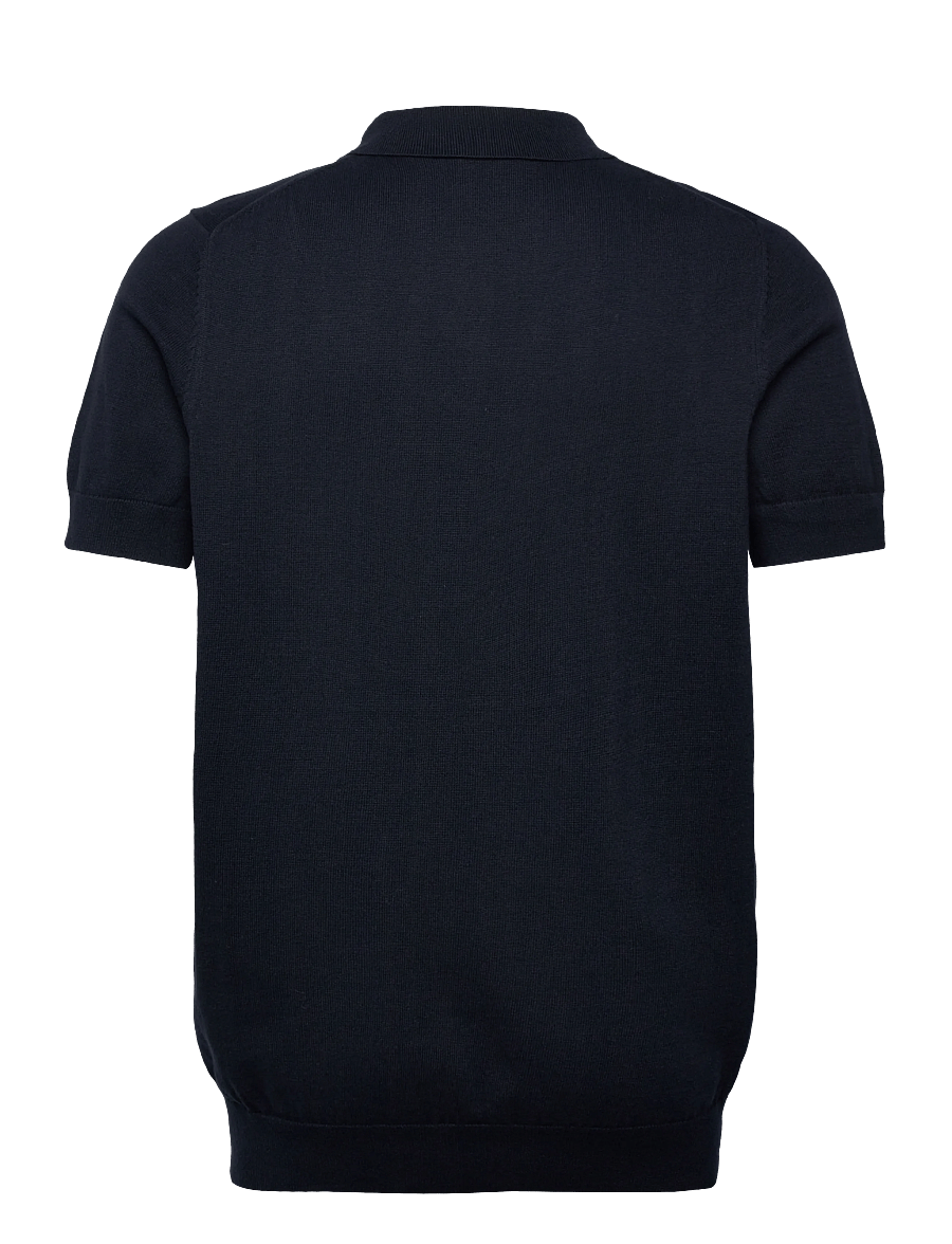 Lyle & Scott - Cotton Short Sleeve Knitted Polo - lühikeste varrukatega polod - z271 dark navy - 2