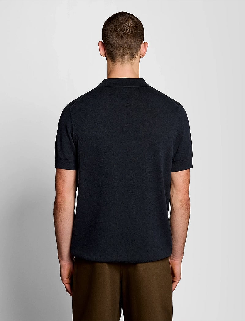 Lyle & Scott - Cotton Short Sleeve Knitted Polo - pikkade varrukatega polod - z271 dark navy - 3