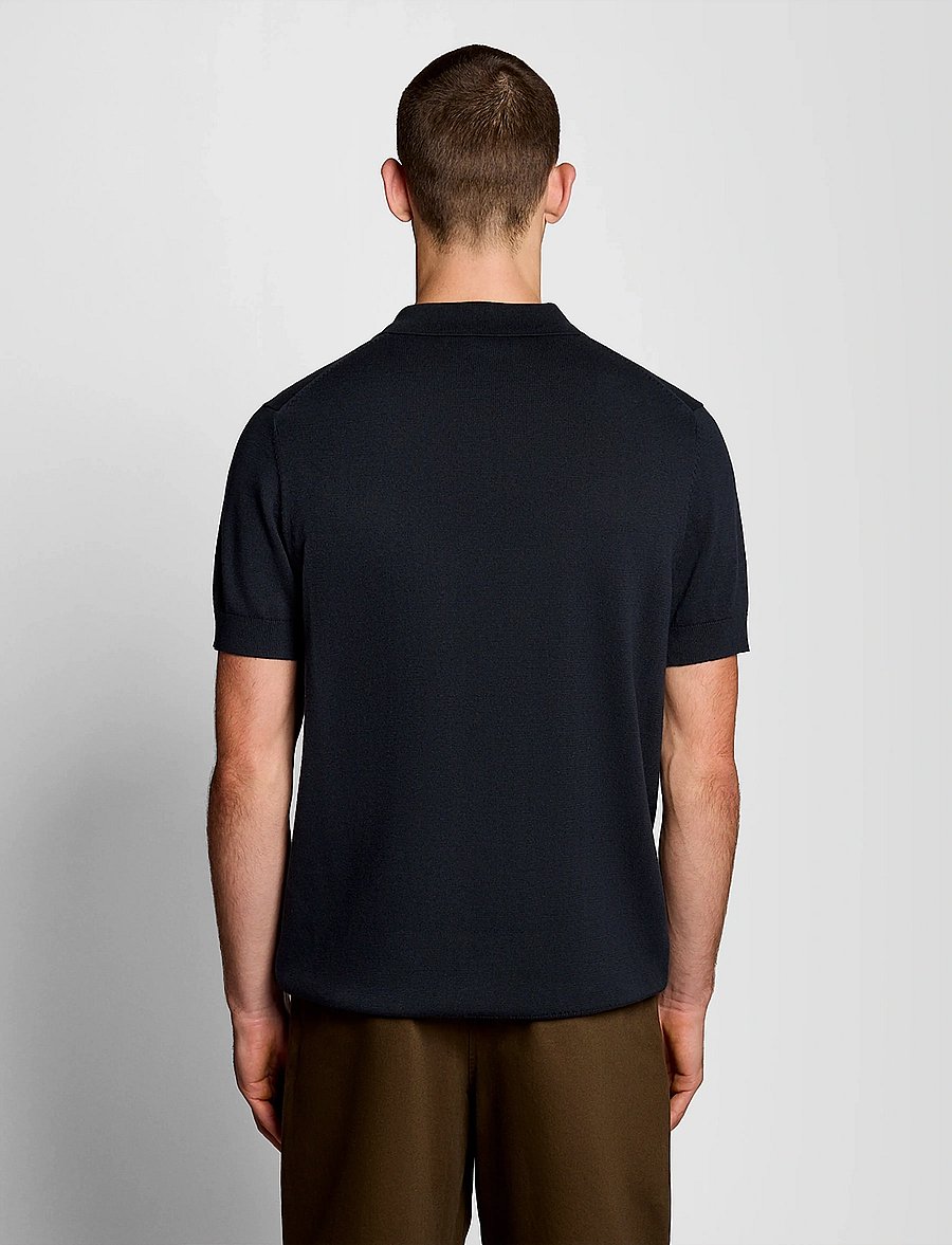 Lyle & Scott - Cotton Short Sleeve Knitted Polo - lühikeste varrukatega polod - z271 dark navy - 3