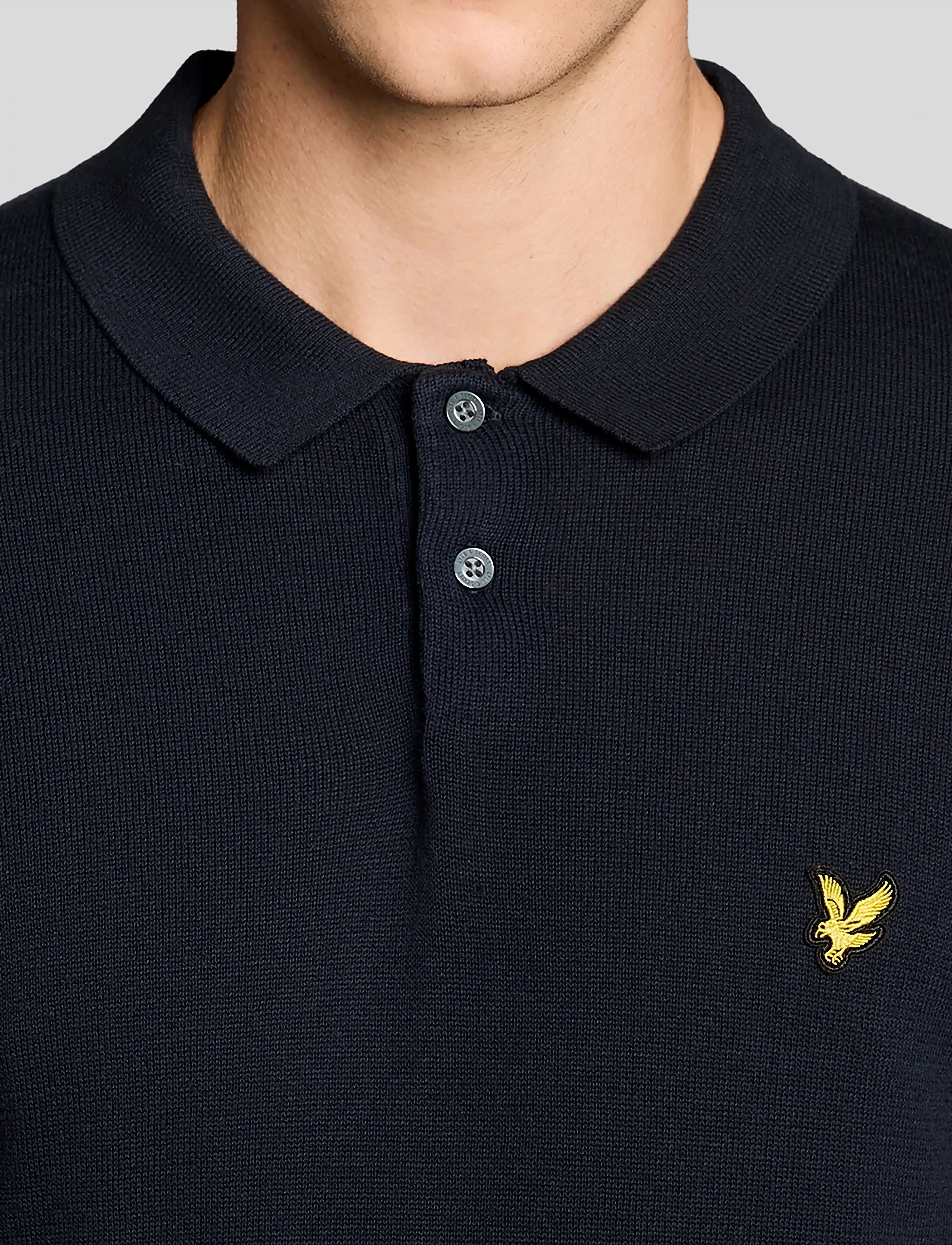 Lyle & Scott - Cotton Short Sleeve Knitted Polo - pikkade varrukatega polod - z271 dark navy - 4