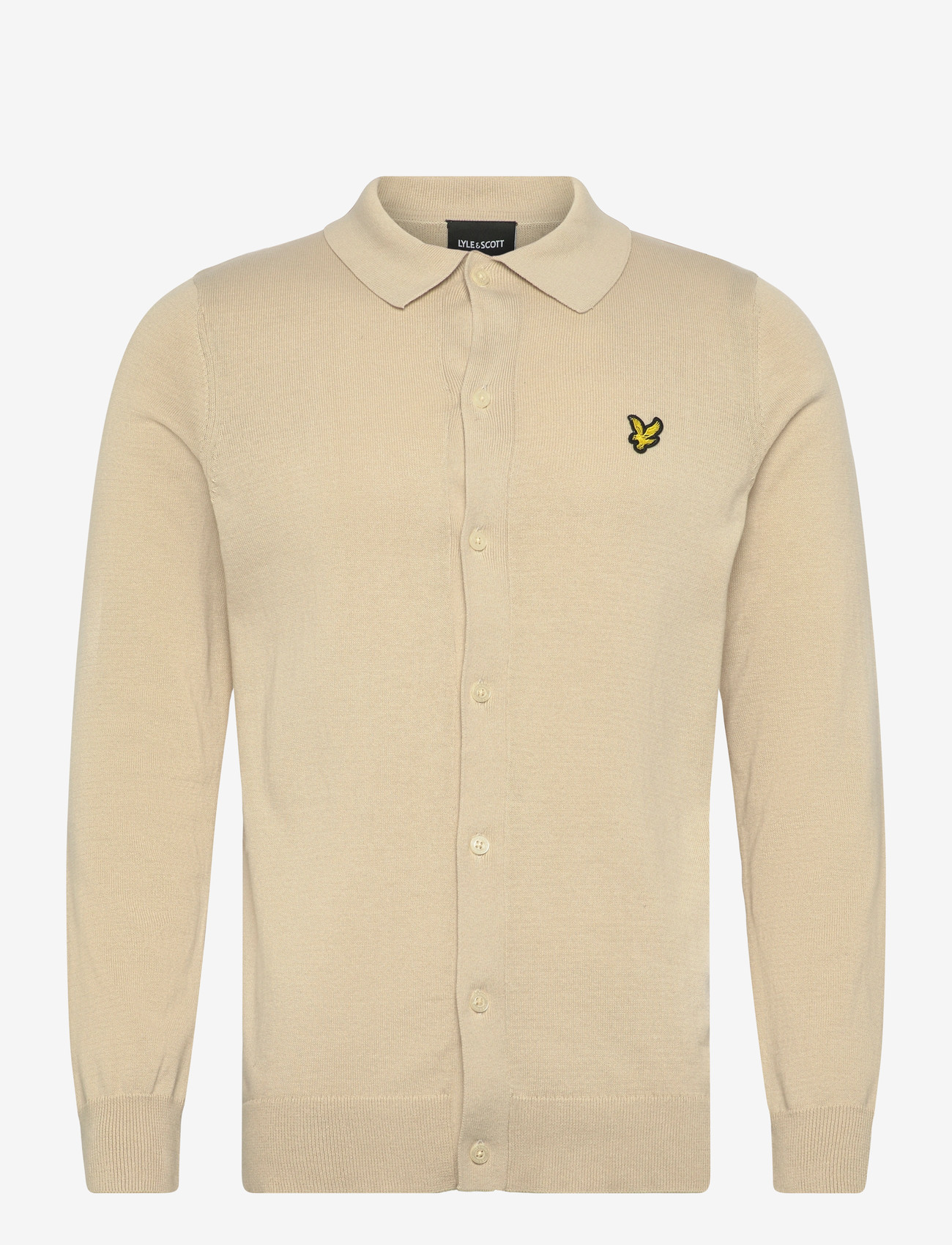 Lyle & Scott - Cotton Knitted Shirt - poloer i strik med lange ærmer - cove - 1