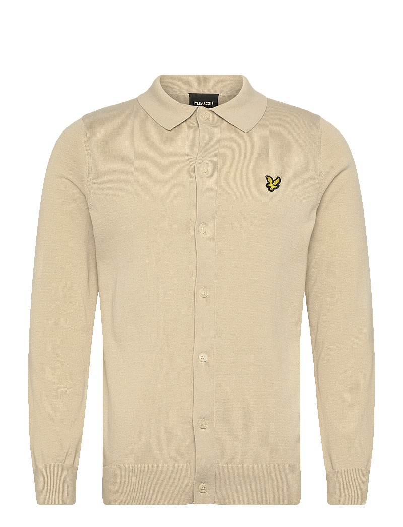 Lyle & Scott - Cotton Knitted Shirt - poloer i strik med lange ærmer - cove - 1