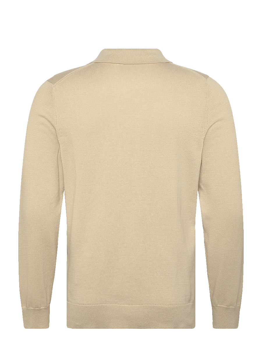 Lyle & Scott - Cotton Knitted Shirt - pikkade varrukatega kootud polosärgid - cove - 2