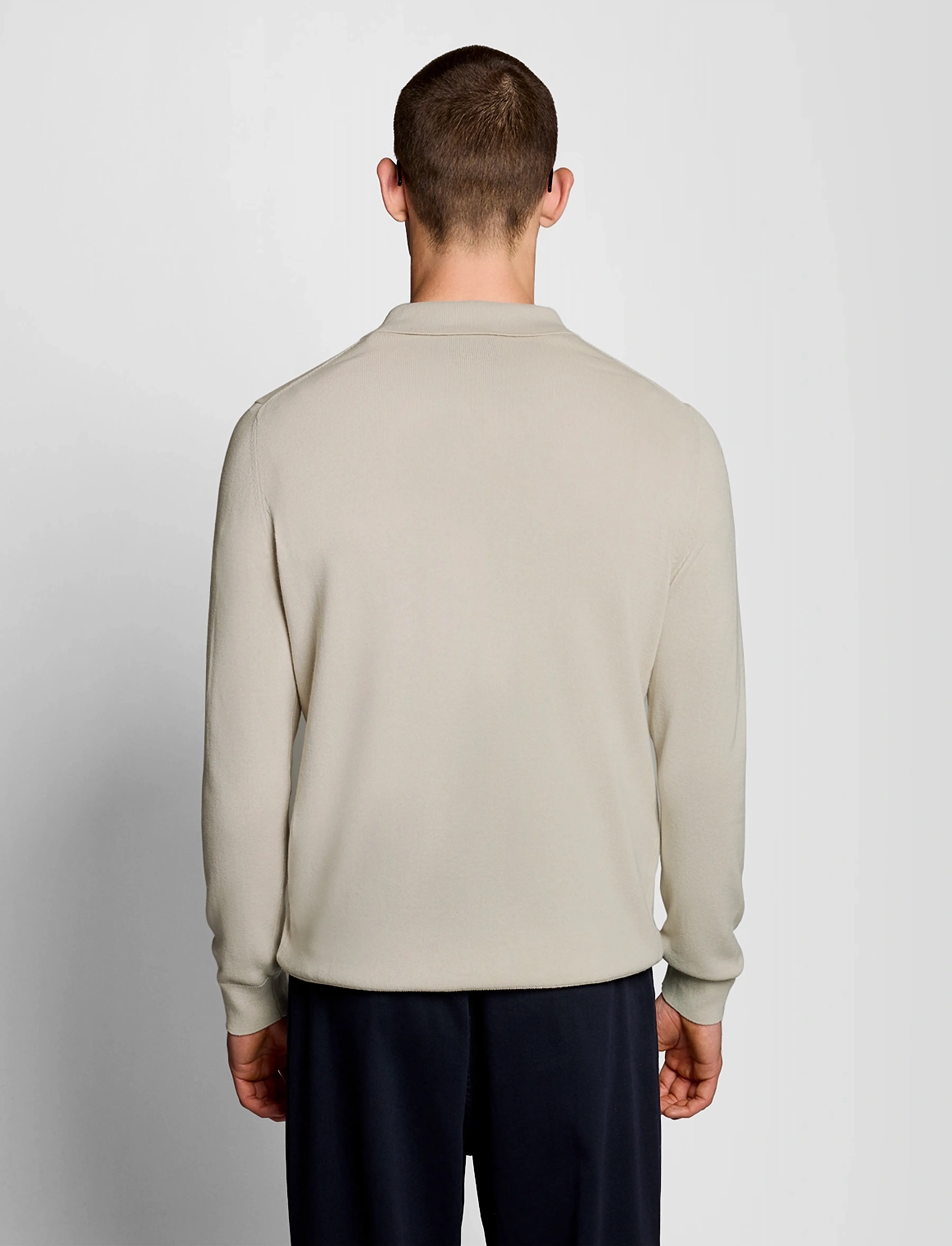 Lyle & Scott - Cotton Knitted Shirt - pikkade varrukatega kootud polosärgid - cove - 3