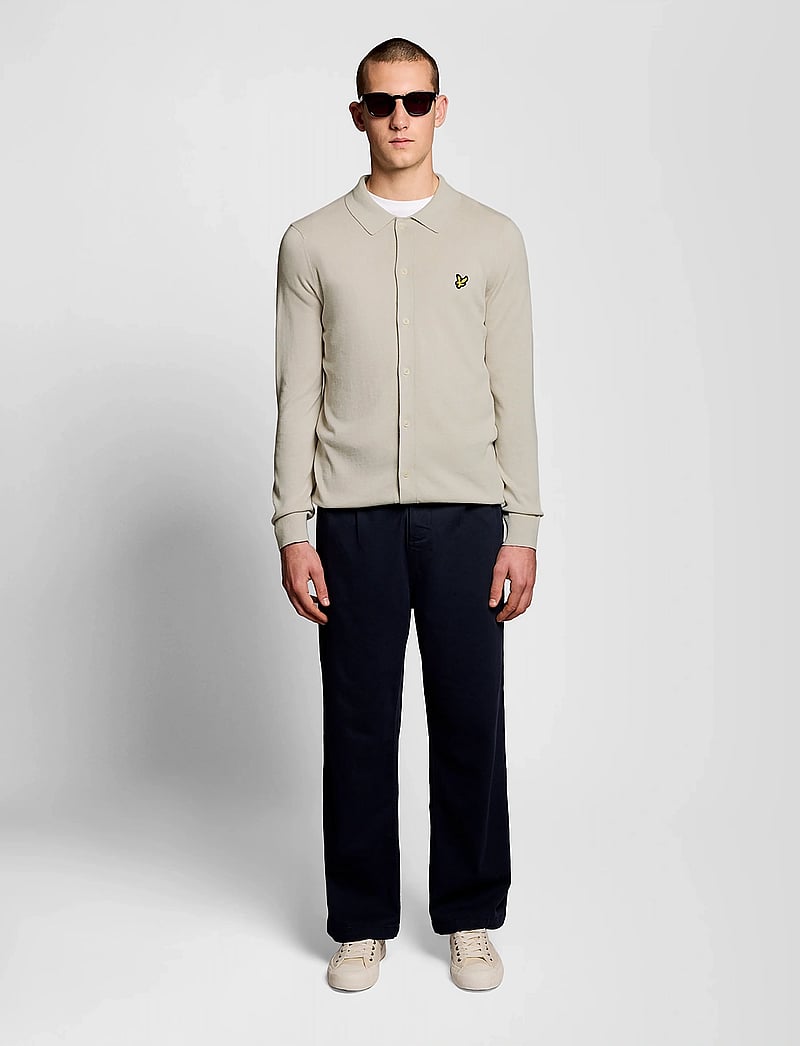 Lyle & Scott - Cotton Knitted Shirt - poloer i strik med lange ærmer - cove - 5