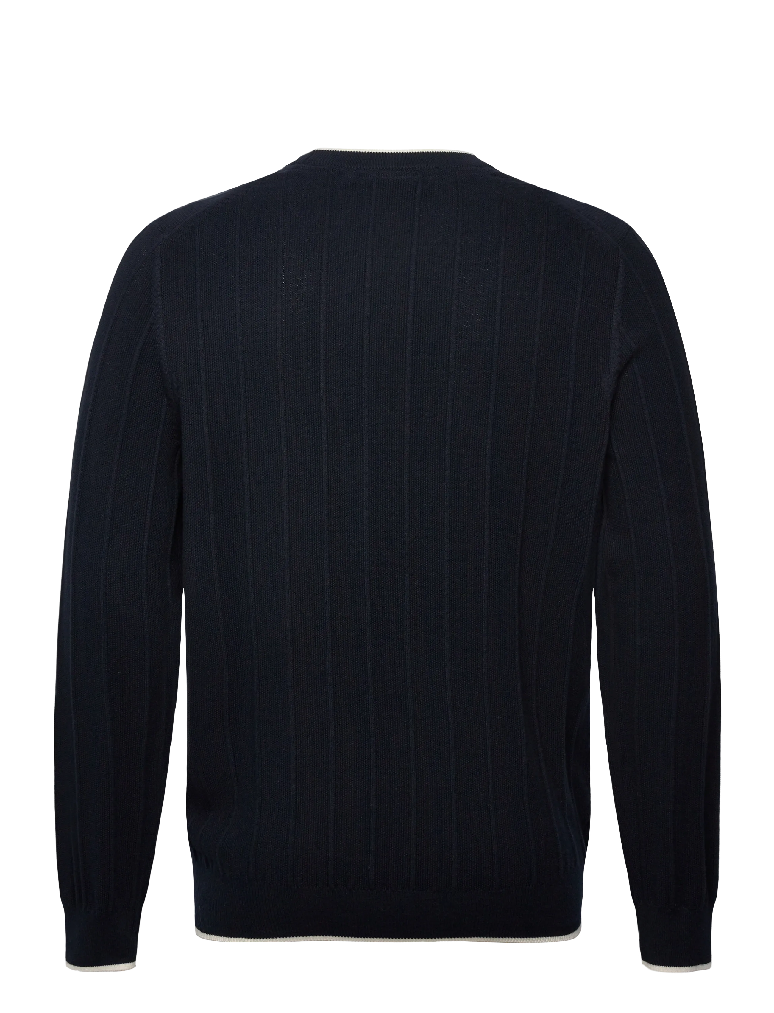 Lyle & Scott - Tipped Pique Knitted Crew Neck Jumper - rund hals - z271 dark navy - 2