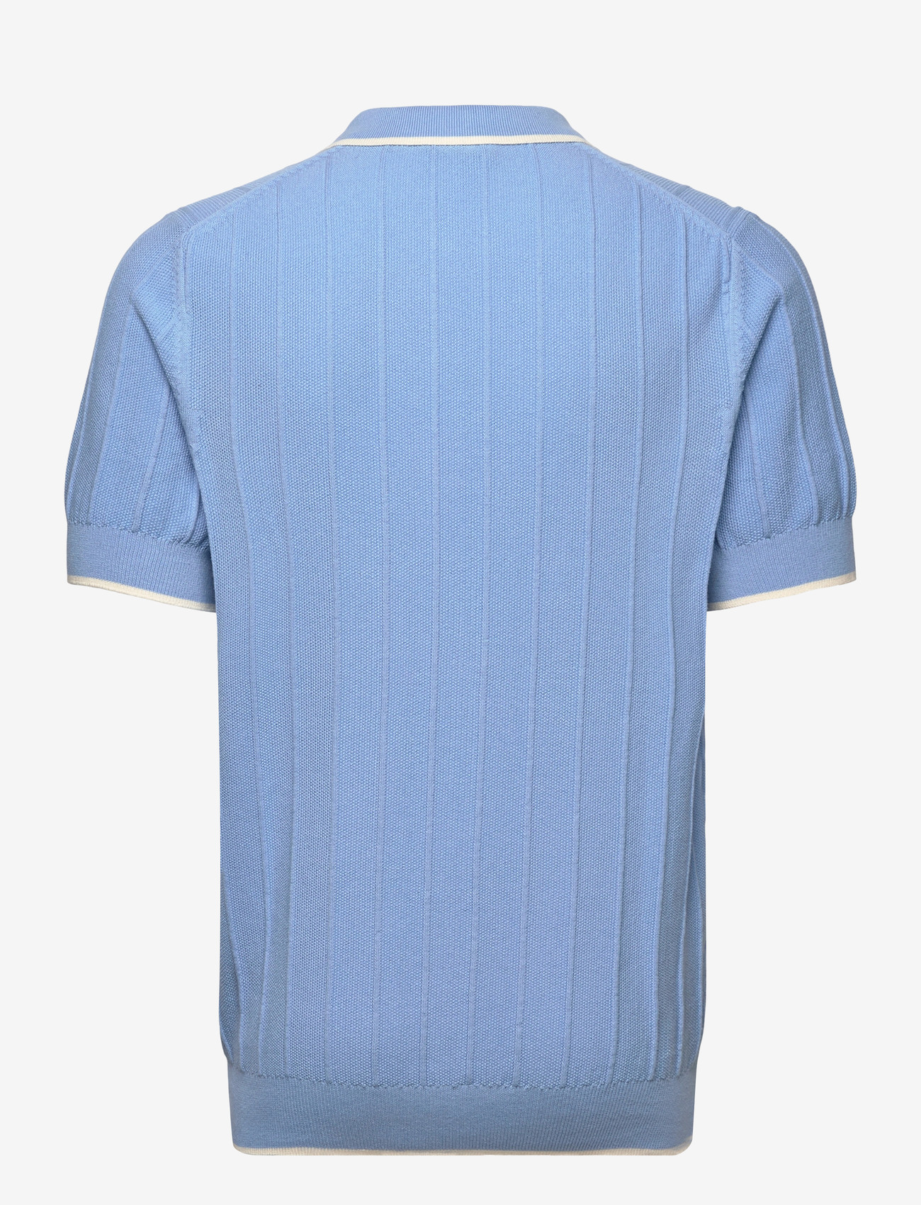 Lyle & Scott - Tipped Pique Knitted Polo - stickade pikéer - w444 chalk blue - 1
