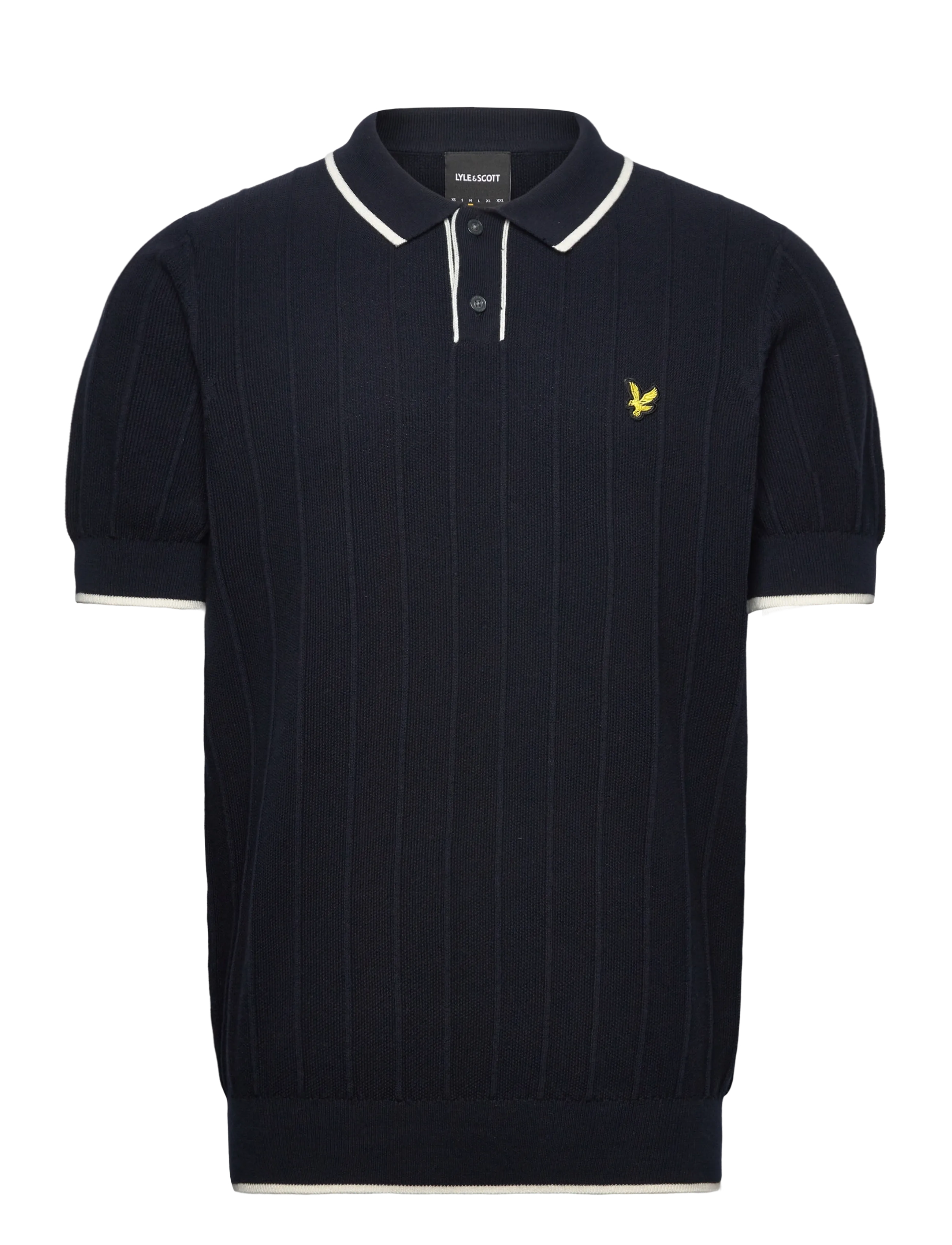 Lyle & Scott Tipped Pique Knitted Polo - Strickmode - Z271 DARK NAVY / navy