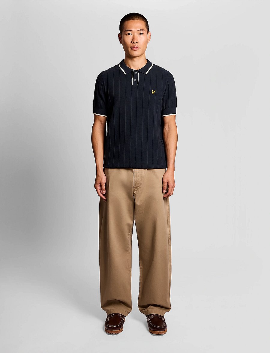 Lyle & Scott - Tipped Pique Knitted Polo - kootud polosärgid - z271 dark navy - 5
