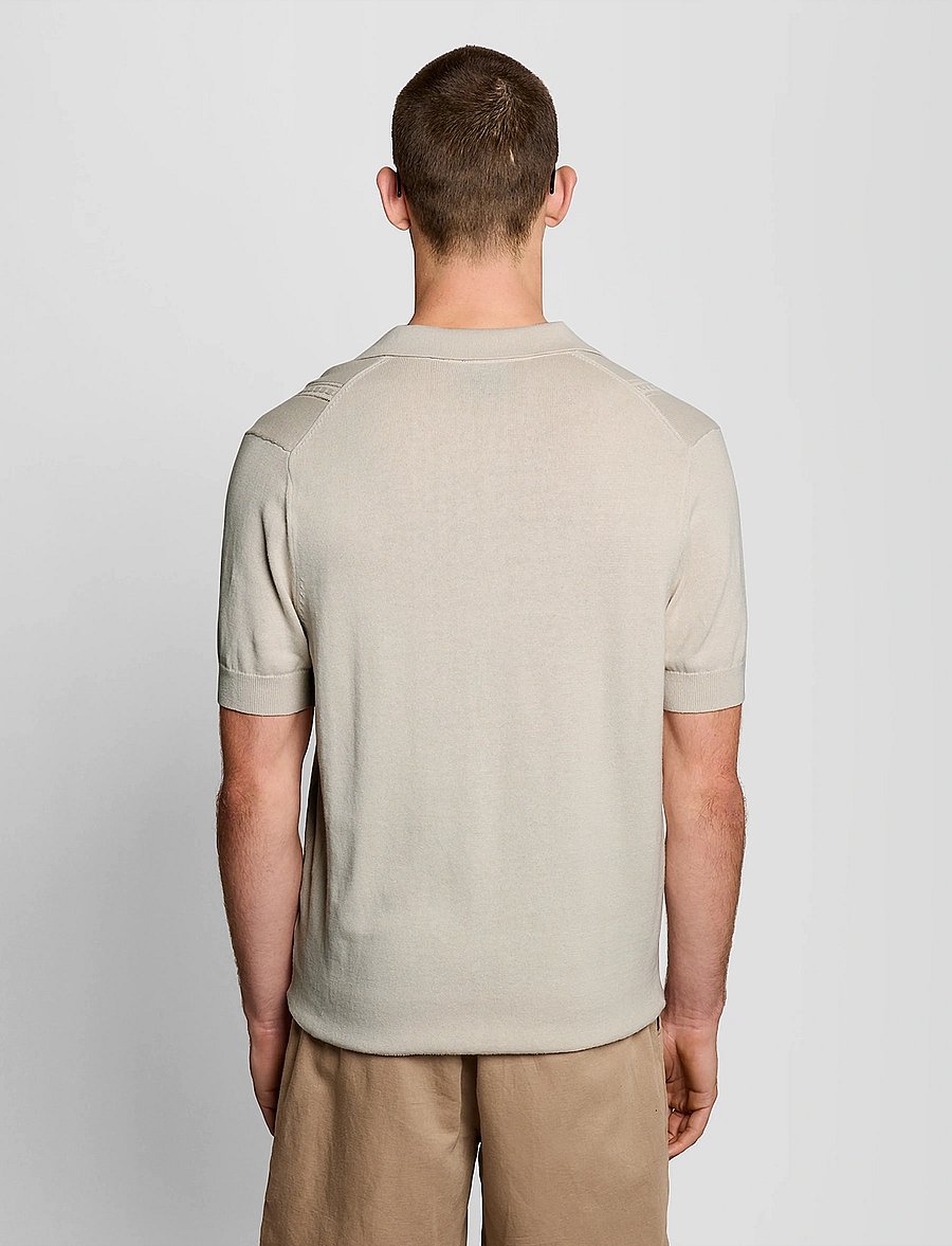 Lyle & Scott - Argyle Knitted Polo - langärmlige strick-polohemden - w870 cove - 3