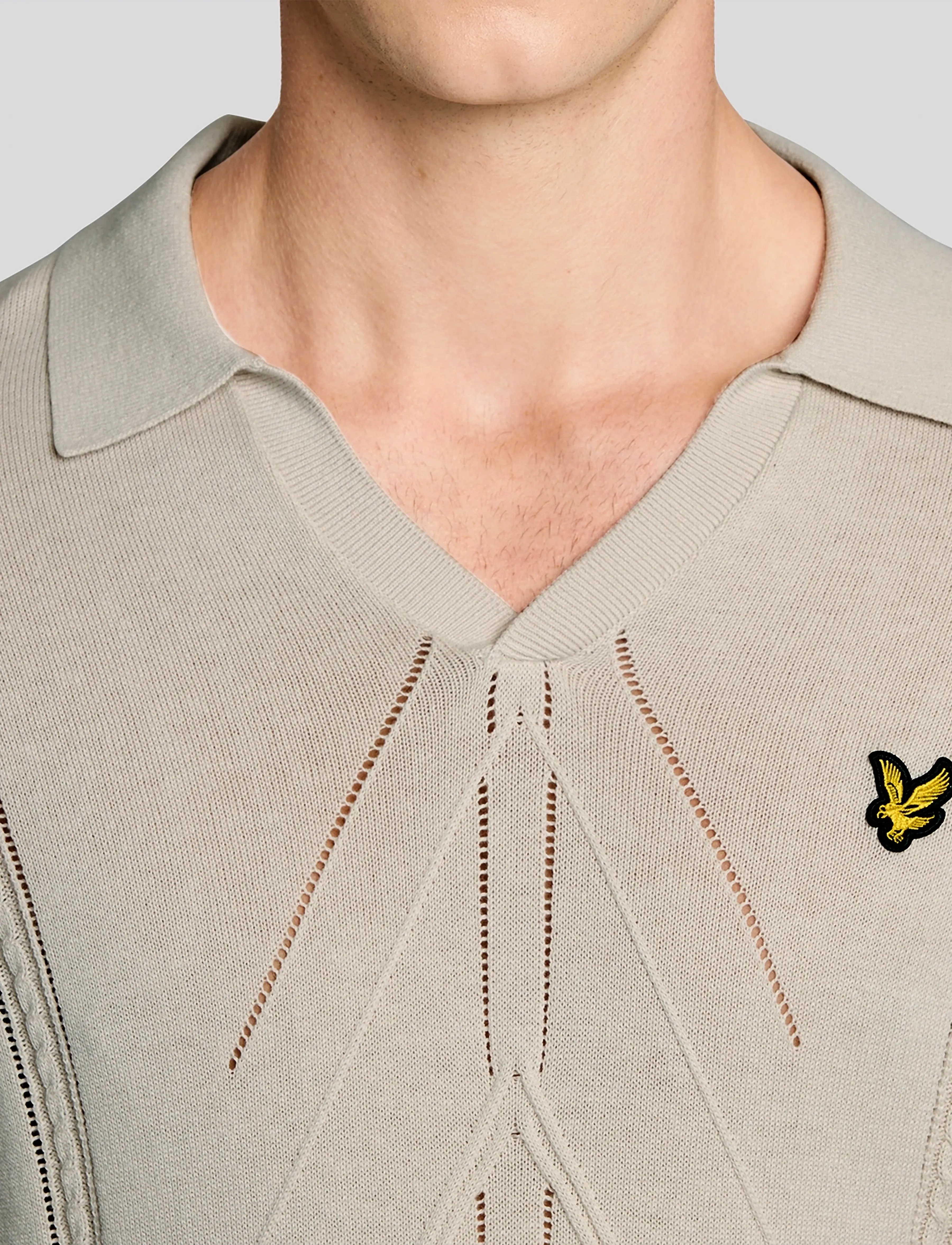 Lyle & Scott - Argyle Knitted Polo - kootud polosärgid - w870 cove - 4