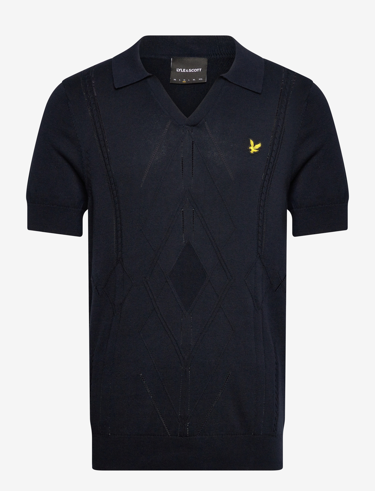 Lyle & Scott - Argyle Knitted Polo - mehed - z271 dark navy - 1