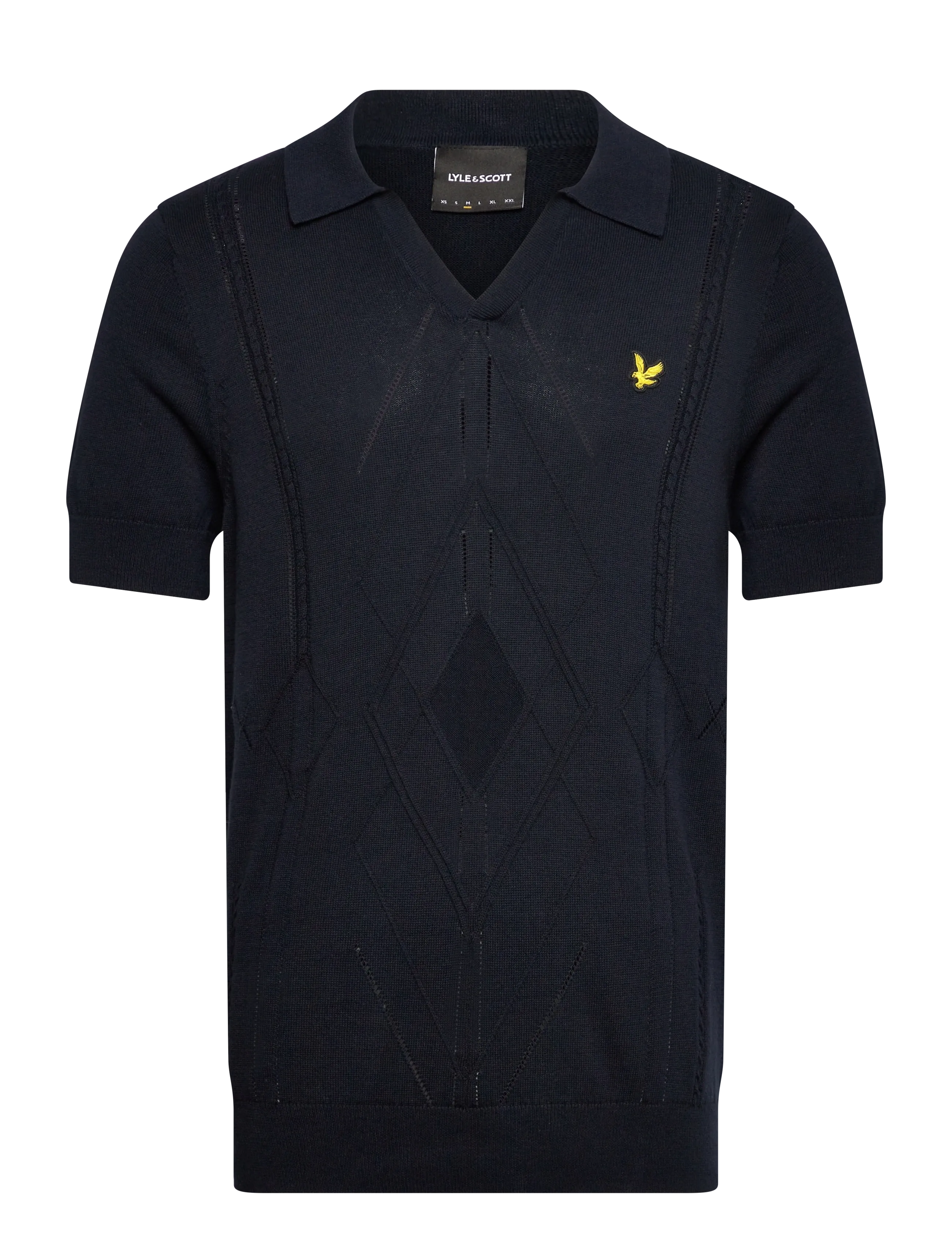 Lyle & Scott Argyle Knitted Polo - Strickmode - Z271 DARK NAVY / navy