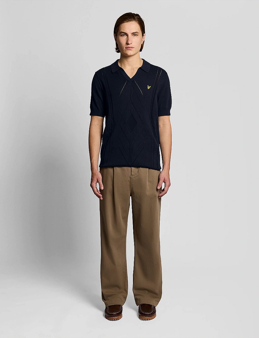 Lyle & Scott - Argyle Knitted Polo - geweven polo's - z271 dark navy - 5