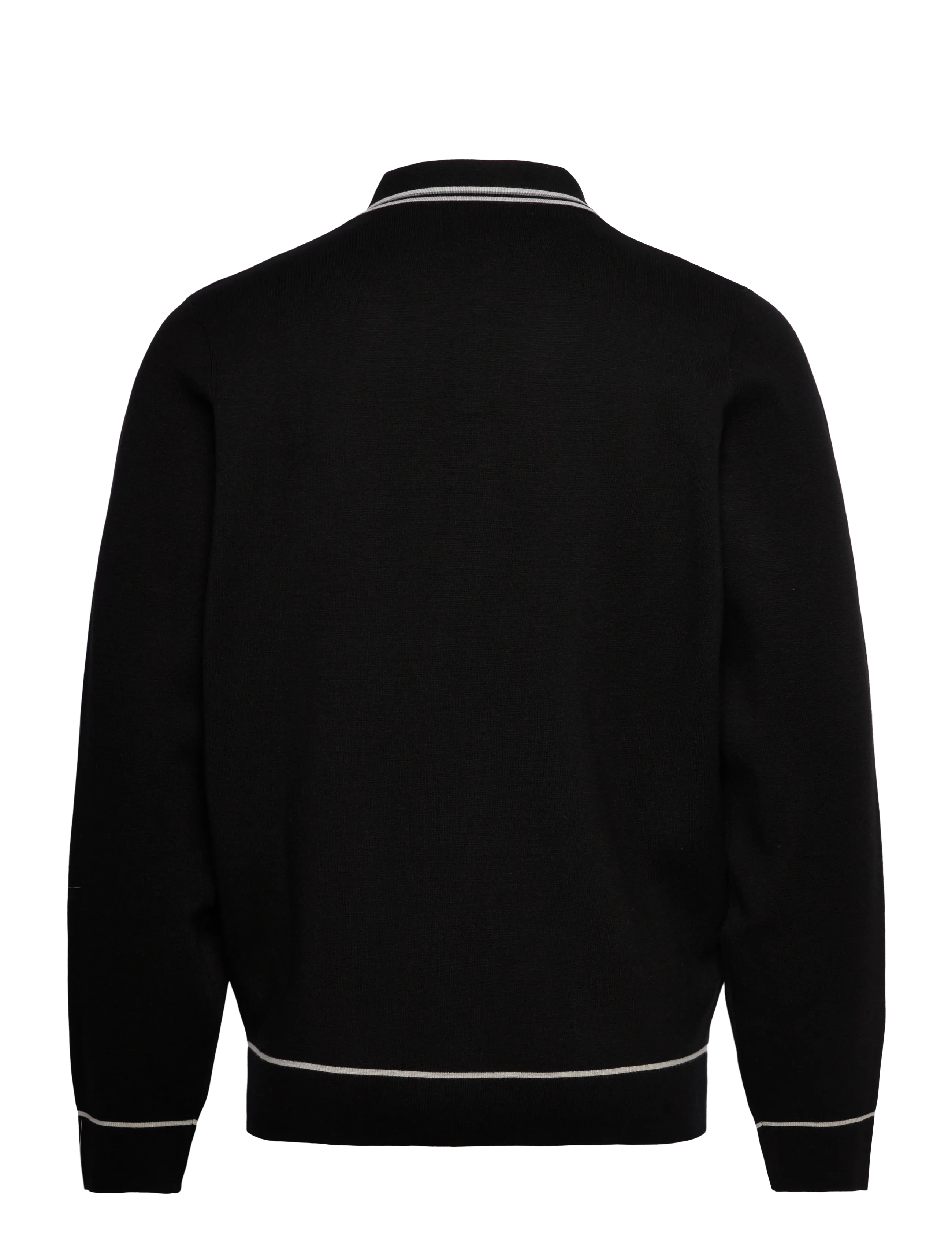 Lyle & Scott - Tipped Knitted Zip Through Jacket - spring jackets - z865 jet black - 2