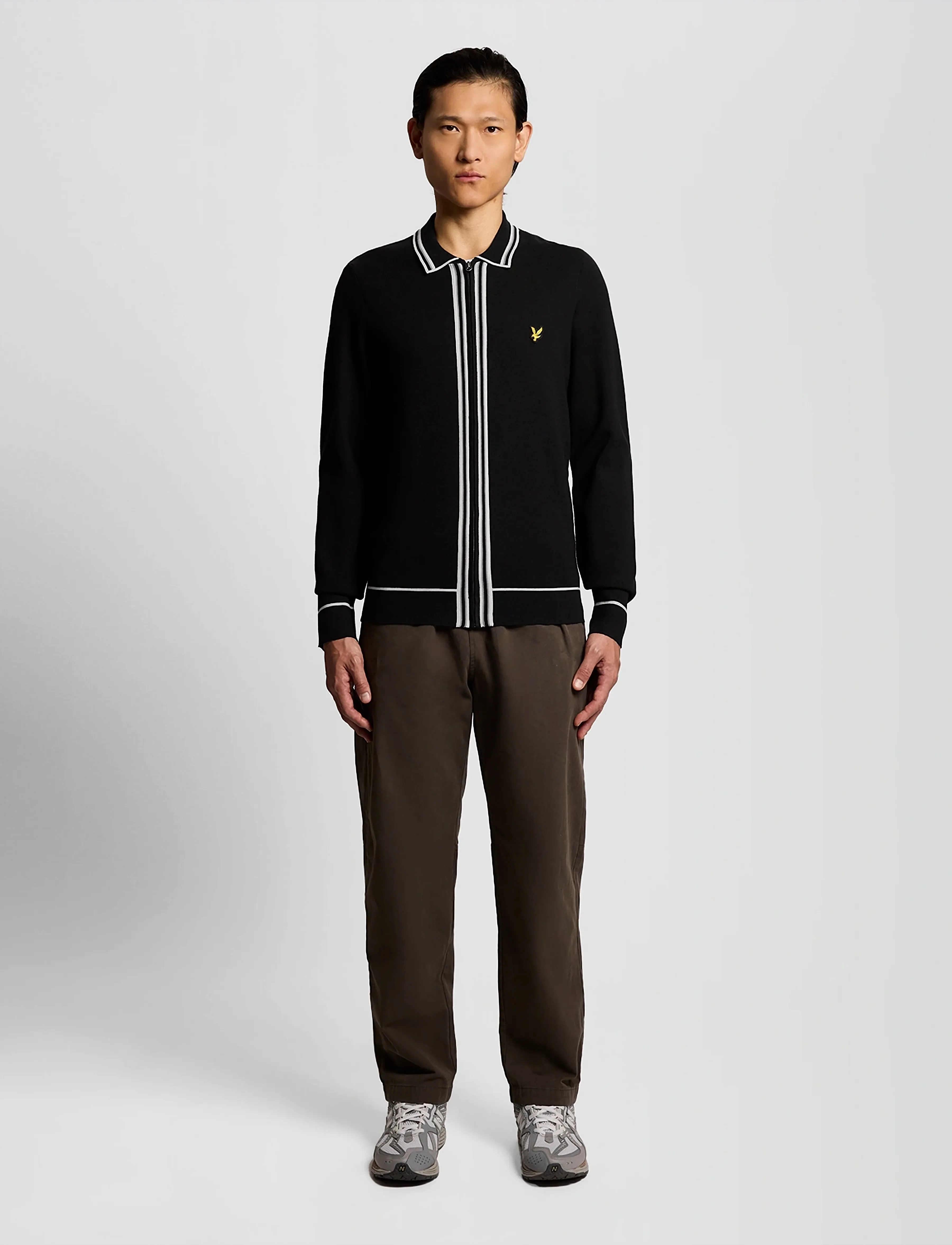 Tipped Knitted Zip Through Jacket 3
