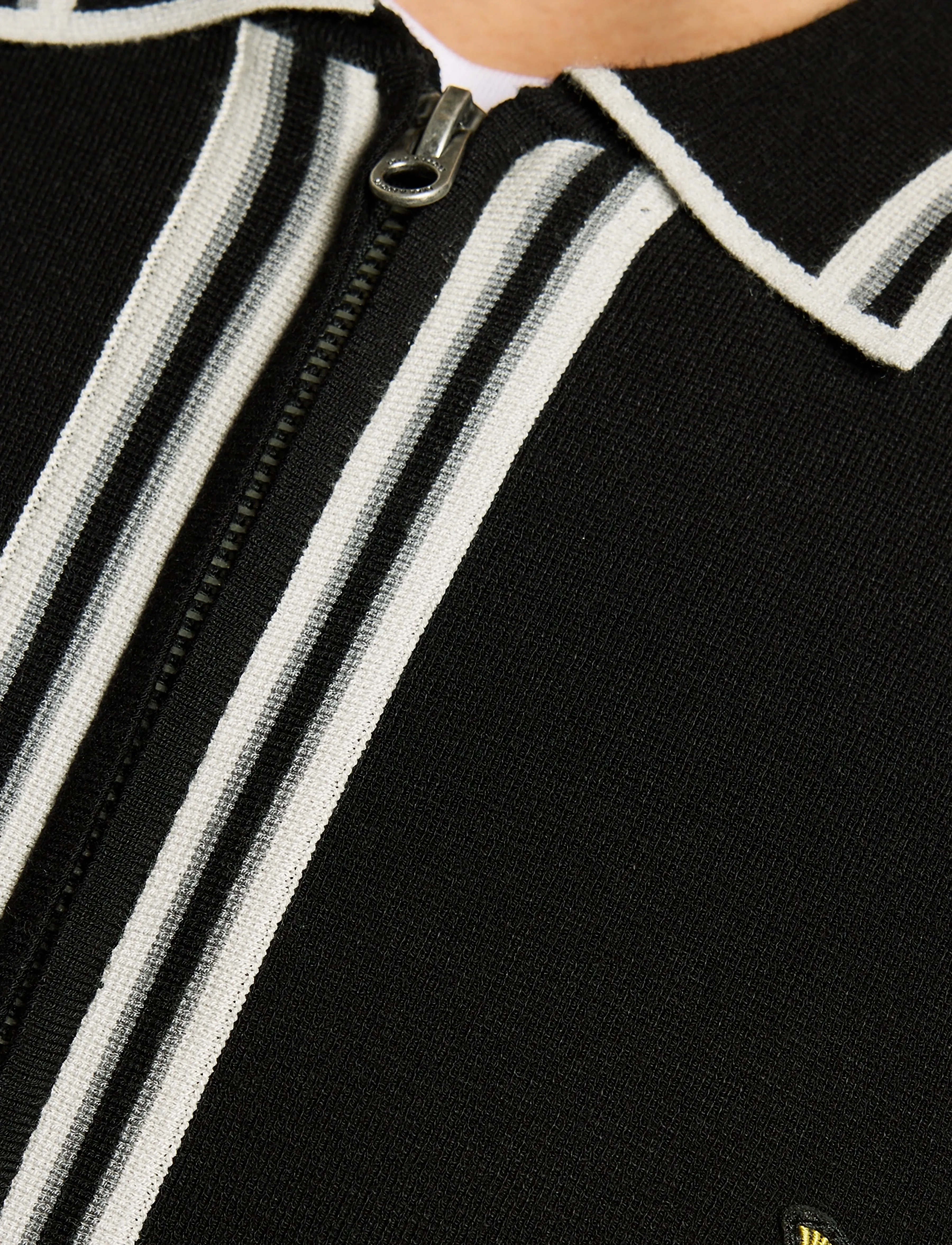 Tipped Knitted Zip Through Jacket 4