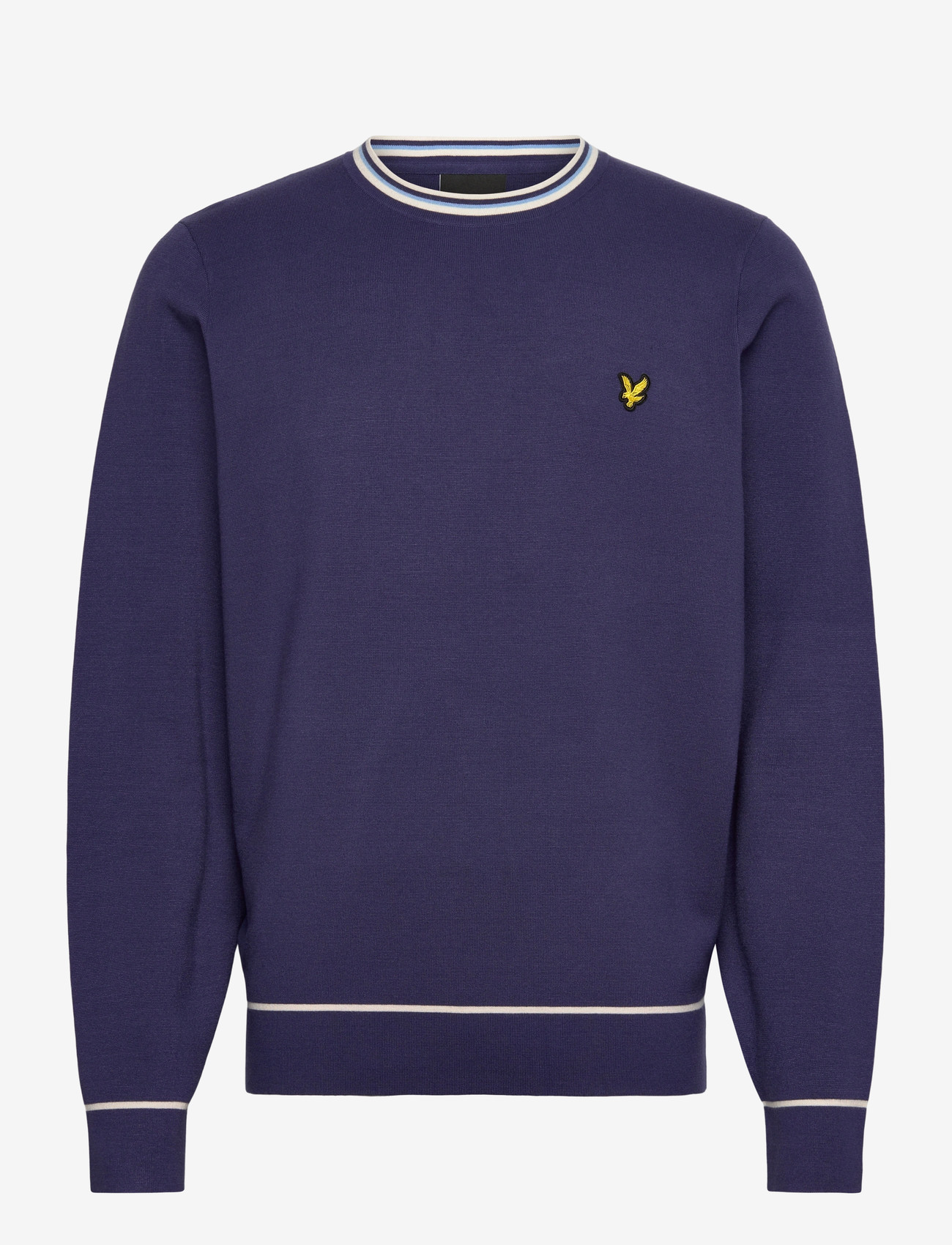 Lyle & Scott - Tipped Knitted Crew Neck Jumper - rund hals - y125 rich navy - 1