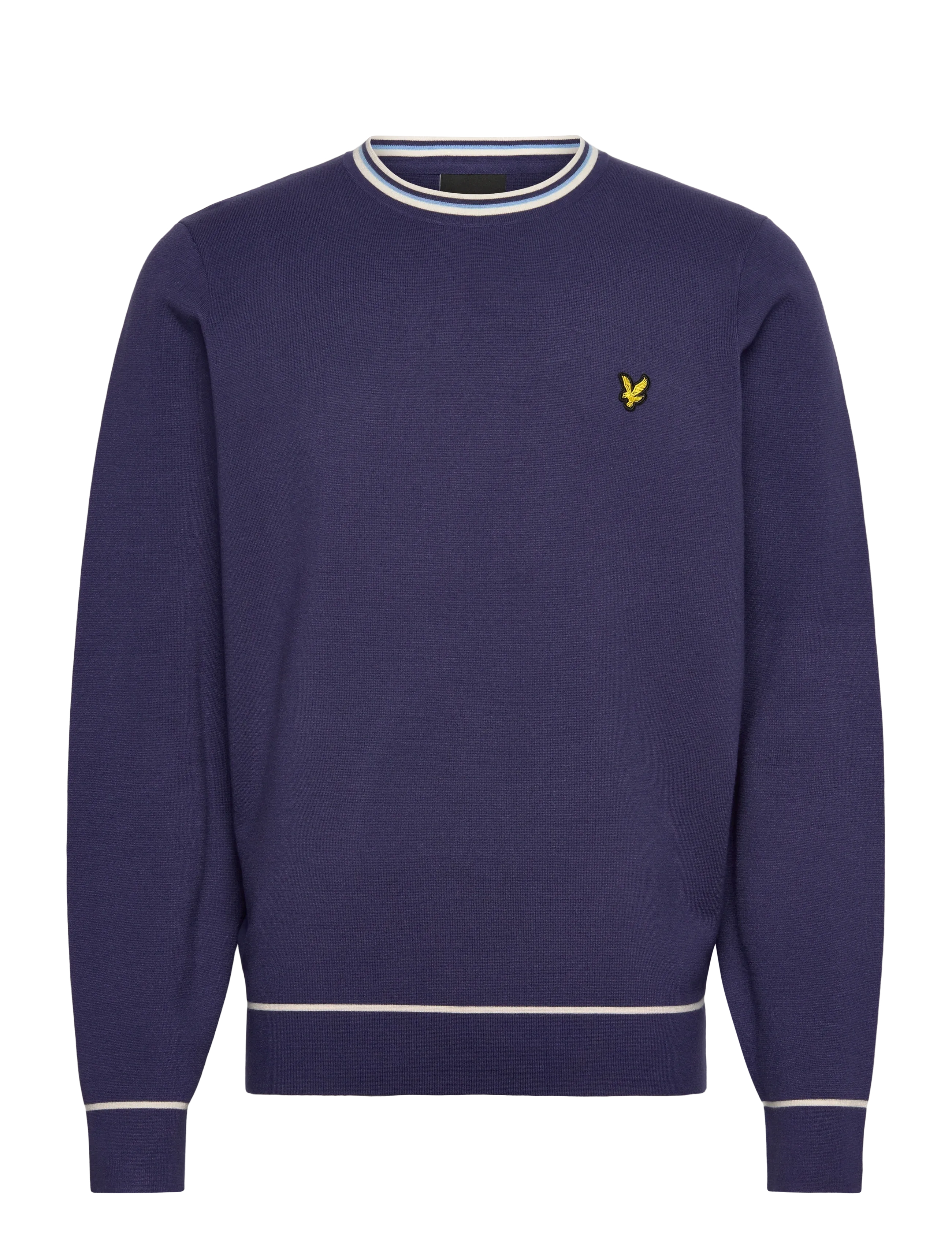 Lyle & Scott Tipped Knitted Crew Neck Jumper - Strickmode - Y125 RICH NAVY / navy