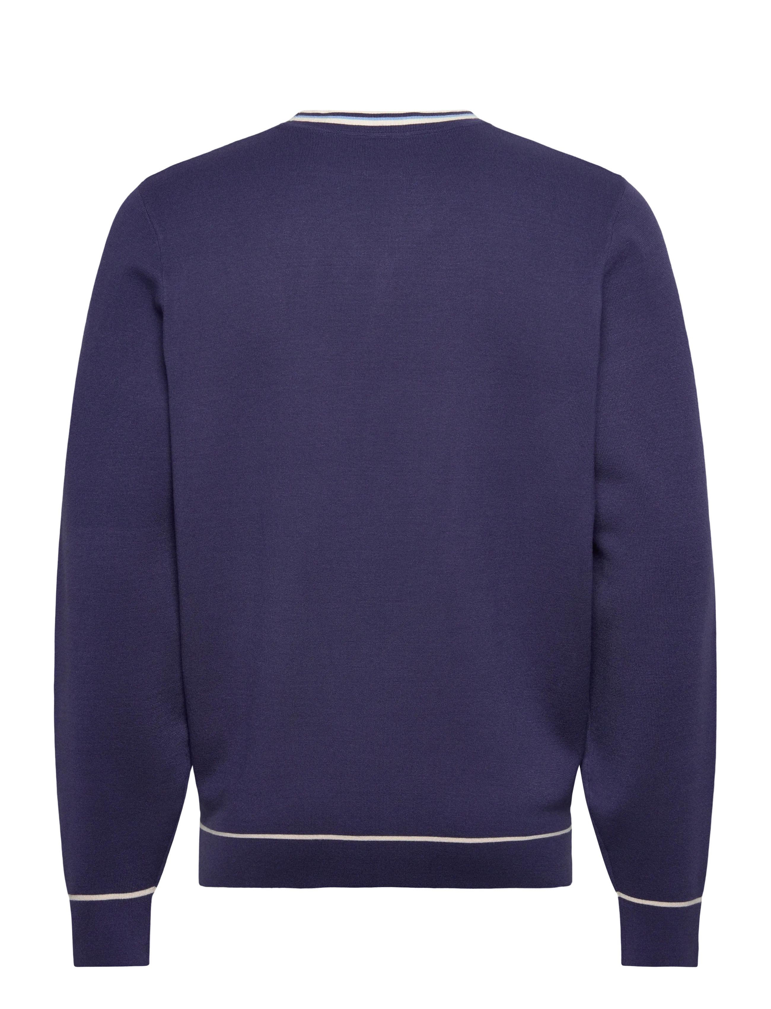 Lyle & Scott - Tipped Knitted Crew Neck Jumper - round necks - y125 rich navy - 2