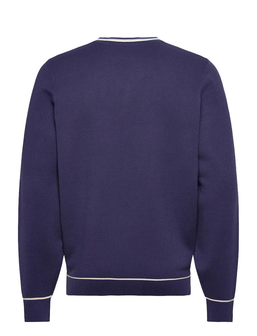Lyle & Scott - Tipped Knitted Crew Neck Jumper - Ümara kaelusega - y125 rich navy - 2