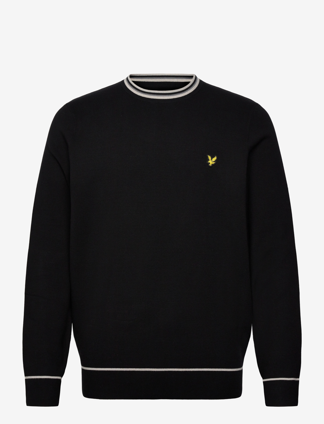 Lyle & Scott - Tipped Knitted Crew Neck Jumper - rundhals - z865 jet black - 0
