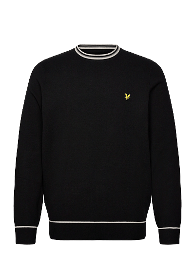 Tipped Knitted Crew Neck Jumper - Rund Hals