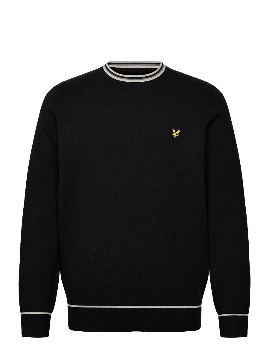 Lyle & Scott - Tipped Knitted Crew Neck Jumper - rundhals - z865 jet black - 1
