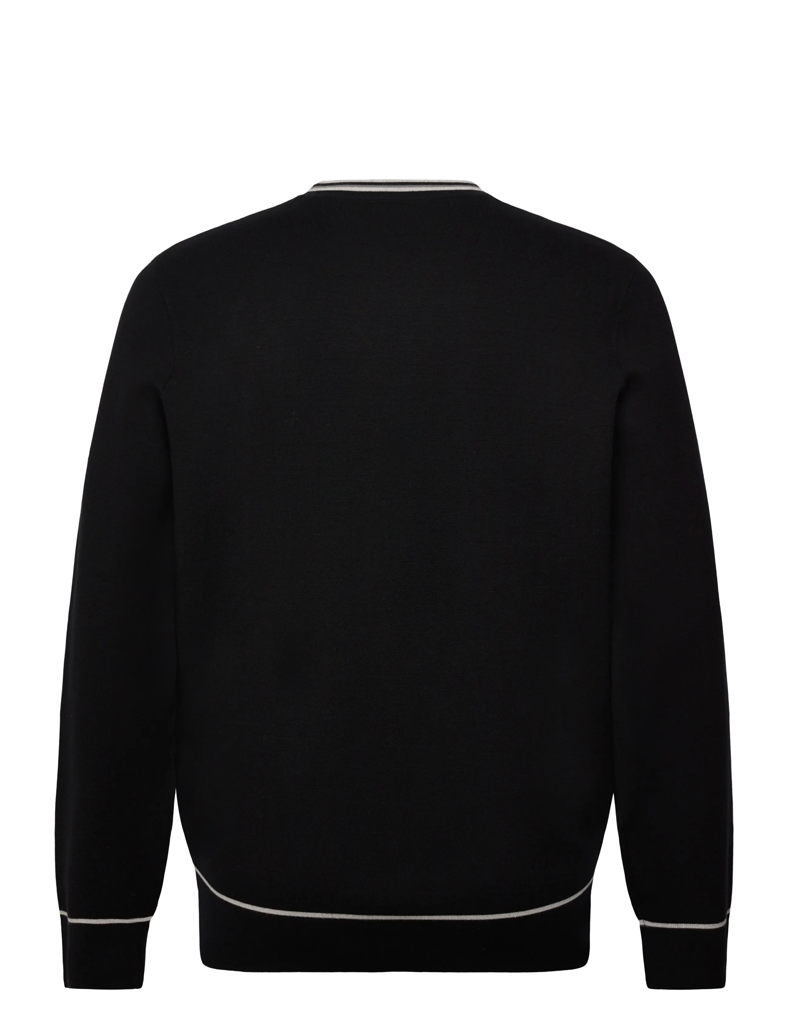 Lyle & Scott - Tipped Knitted Crew Neck Jumper - round necks - z865 jet black - 2