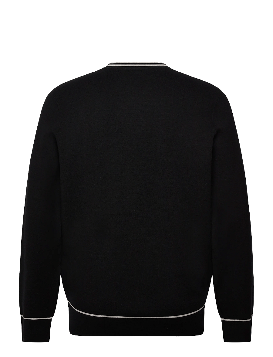 Lyle & Scott - Tipped Knitted Crew Neck Jumper - rundhals - z865 jet black - 2