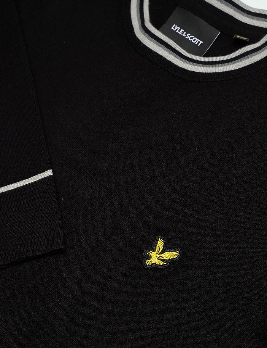 Lyle & Scott - Tipped Knitted Crew Neck Jumper - rundhals - z865 jet black - 5