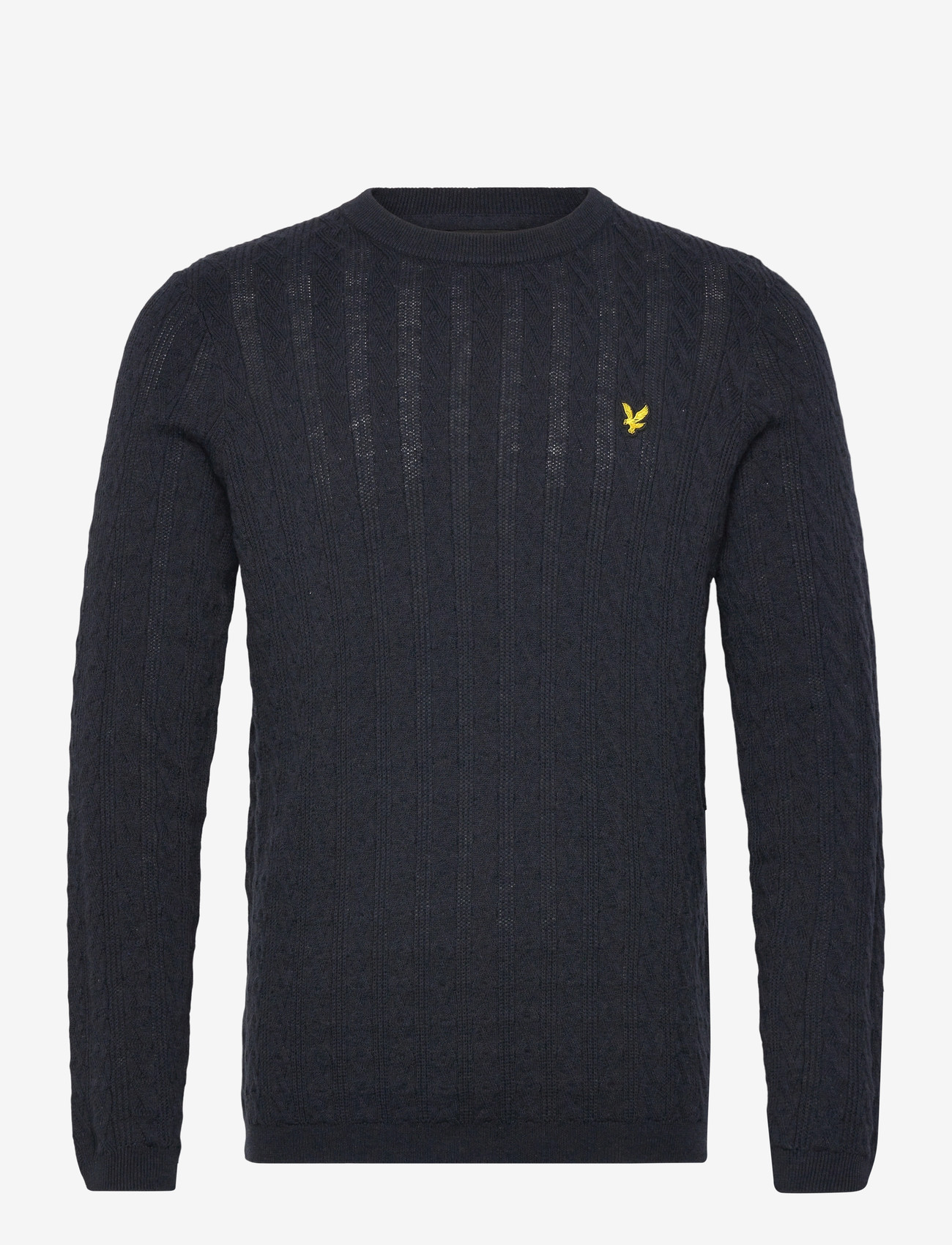 Lyle & Scott - Linen Blend Long Sleeve Jumper - rund hals - z56 dark navy marl - 0