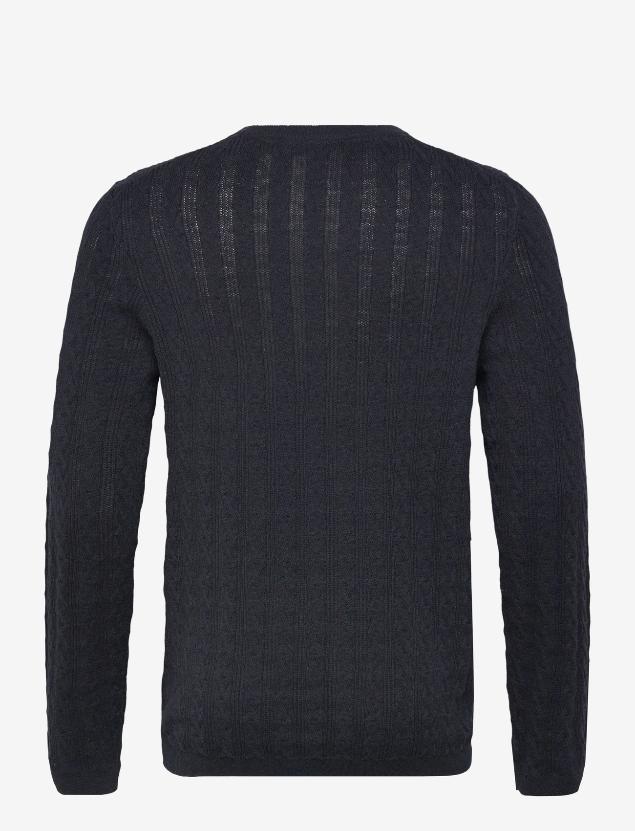 Lyle & Scott - Linen Blend Long Sleeve Jumper - rund hals - z56 dark navy marl - 1