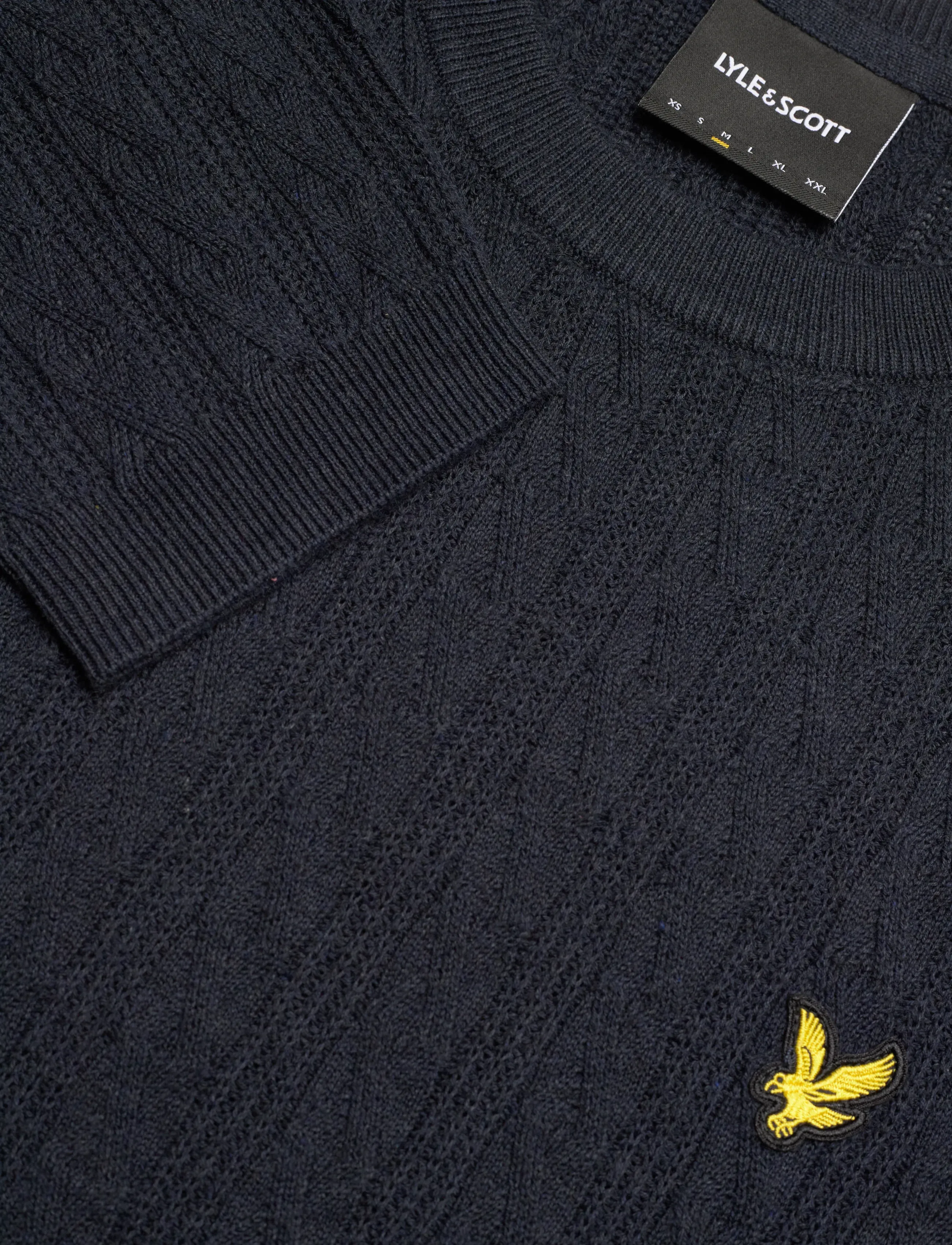 Lyle & Scott - Linen Blend Long Sleeve Jumper - round necks - z56 dark navy marl - 5