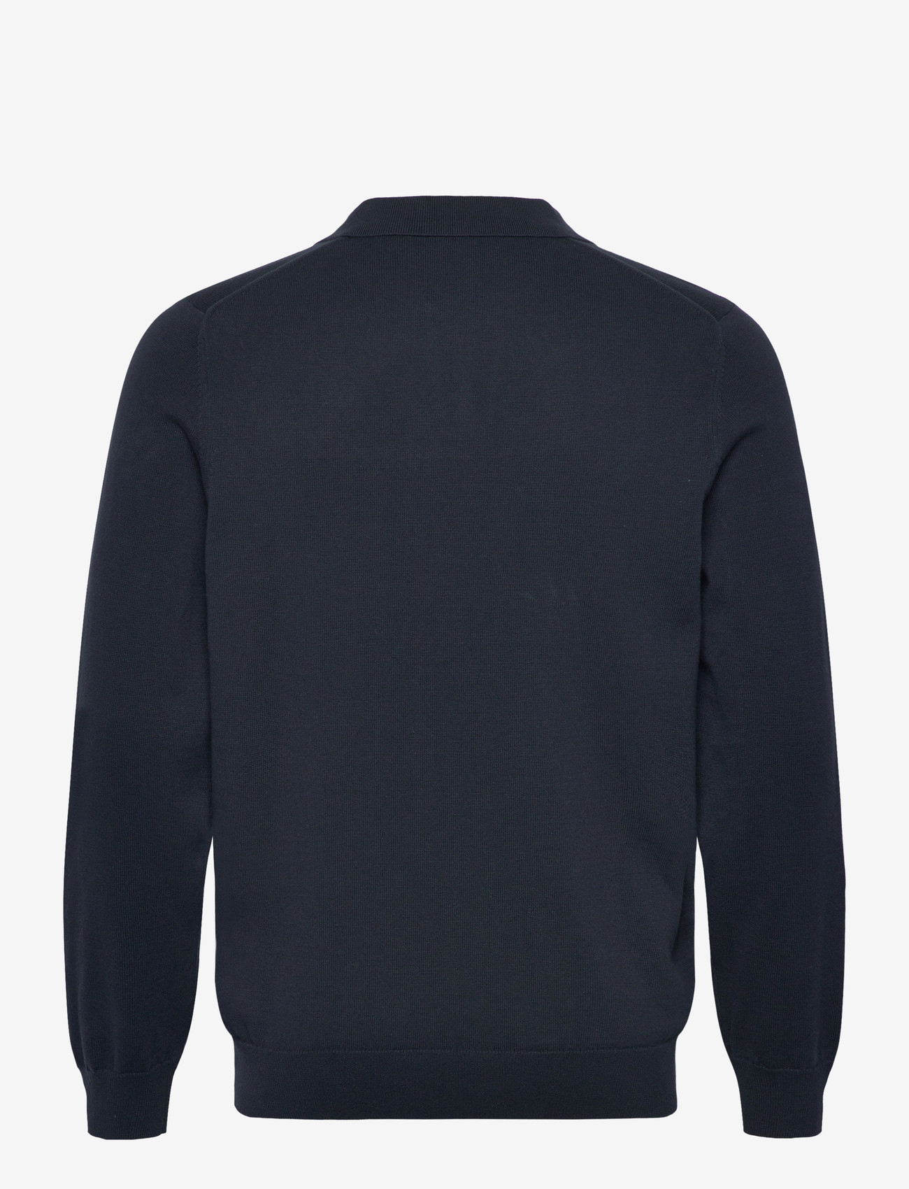 Lyle & Scott - Cotton Long Sleeve Polo Collar Jumper - knitted polos - z271 dark navy - 1
